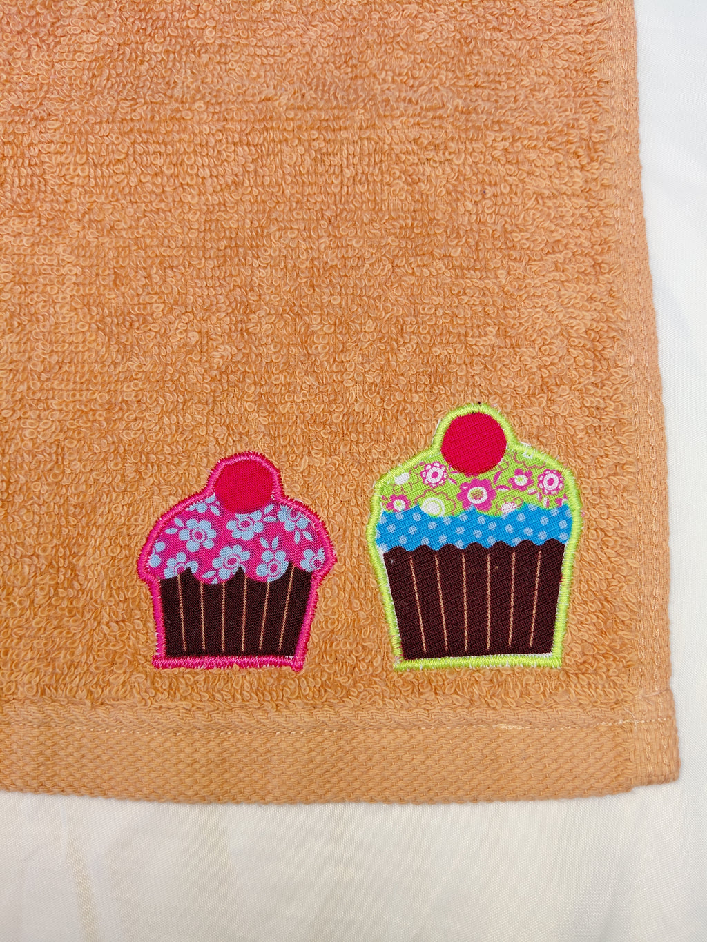 Cupcake Gift for Kids – Handcrafted Burnt Orange Washcloth, Unique Birthday Gift for Baking Lovers, Handmade Bath Accessory