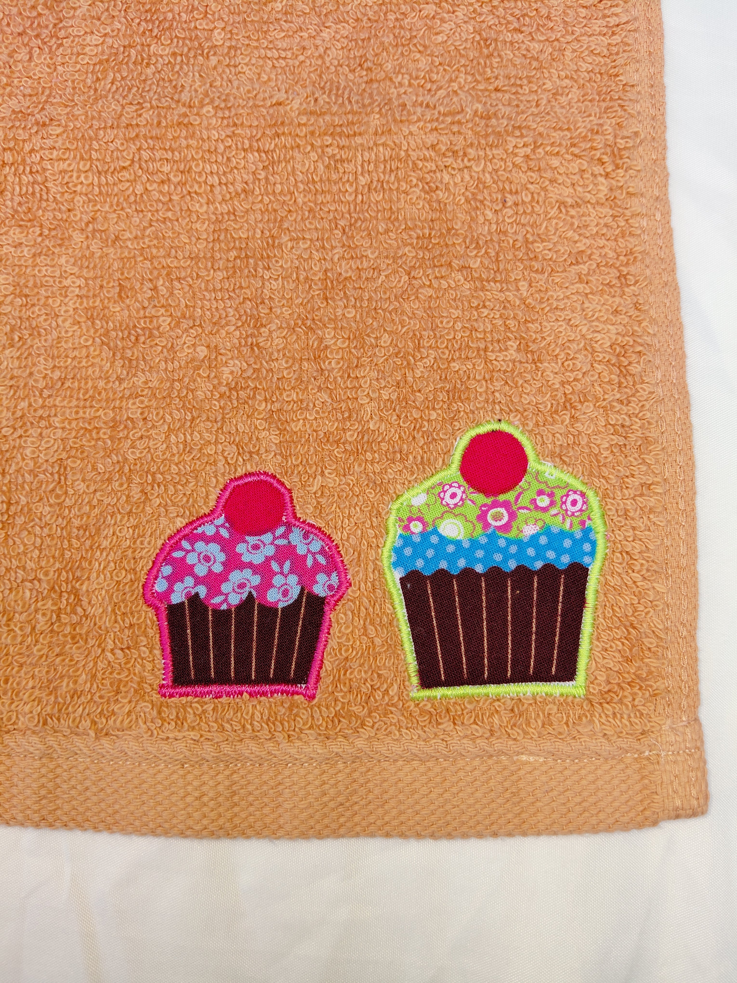 Cupcake Gift for Kids – Handcrafted Burnt Orange Washcloth, Unique Birthday Gift for Baking Lovers, Handmade Bath Accessory
