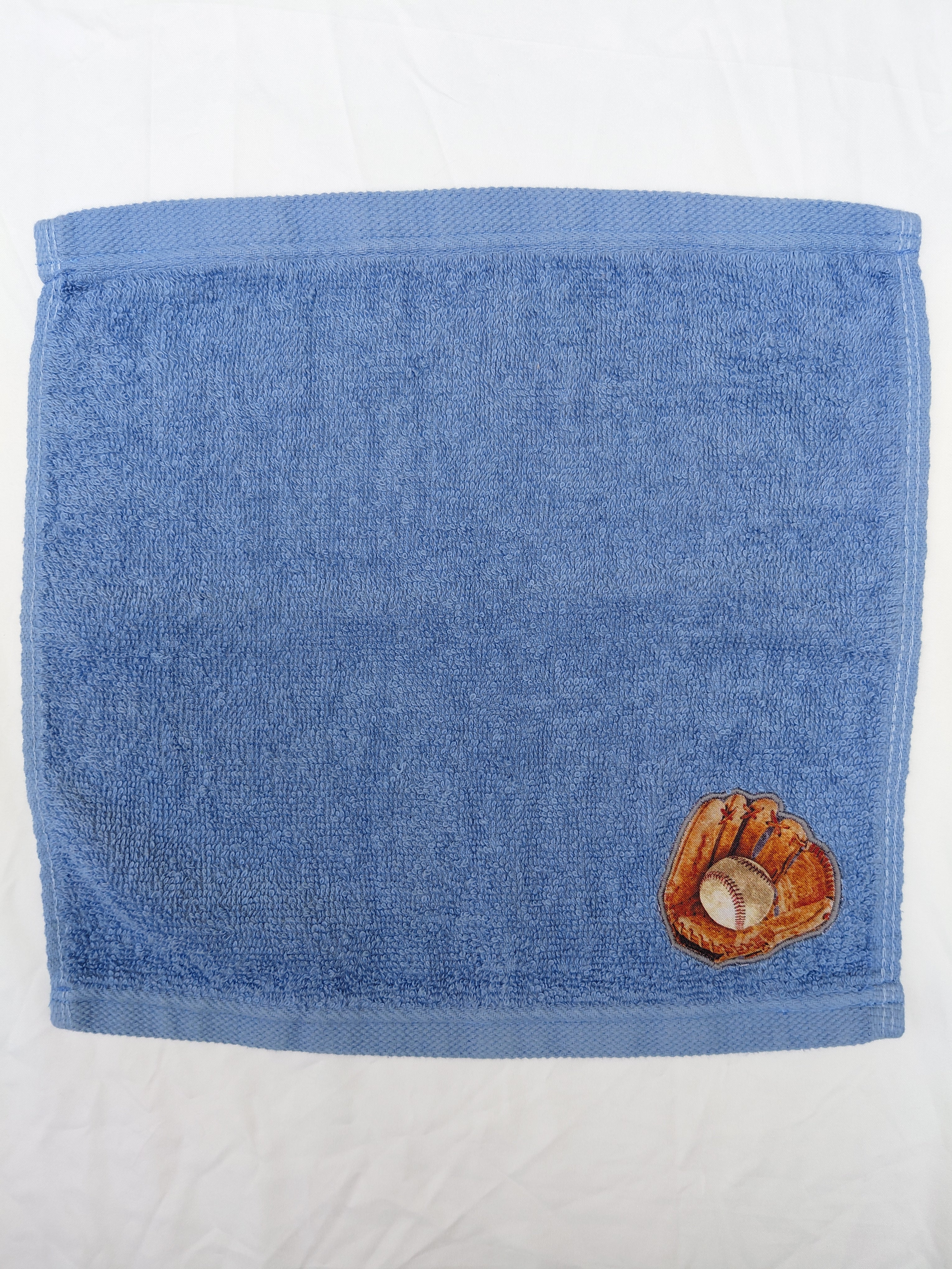 Baseball Gift for Players – Handcrafted Sky Blue Washcloth, Unique Gift for Baseball Fans, Handmade Bath Accessory
