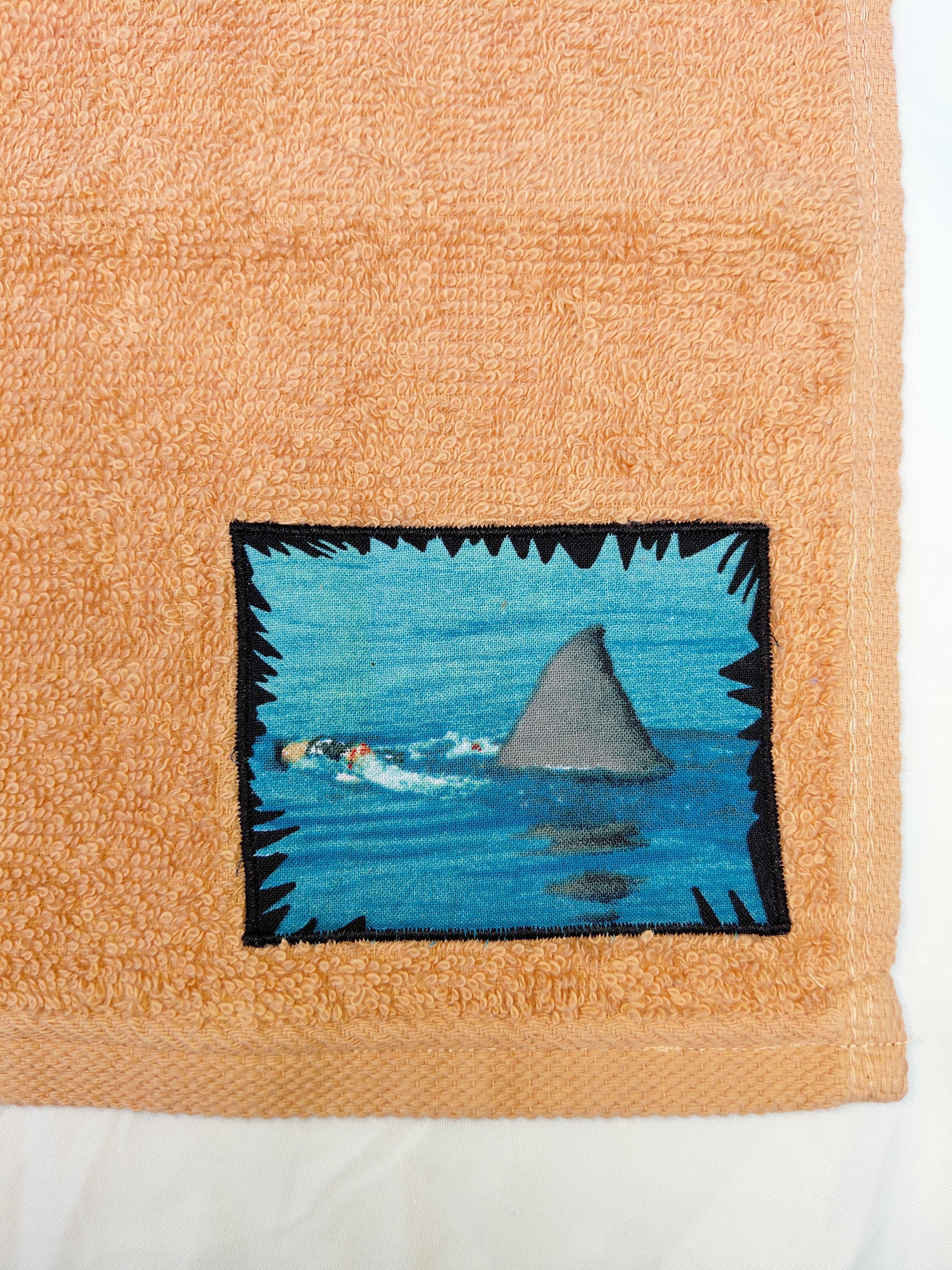 Shark Gift for Kids – Handcrafted Burnt Orange Washcloth, Unique Birthday Gift for Ocean Lovers, Handmade Bath Accessory