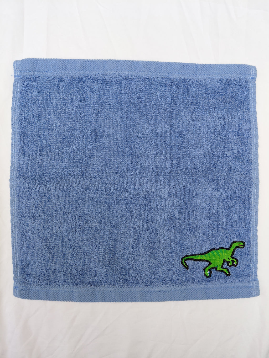 Dinosaur Gift for Kids – Handcrafted Sky Blue Washcloth, Unique Birthday Gift for Boys, Handmade Bath Accessory