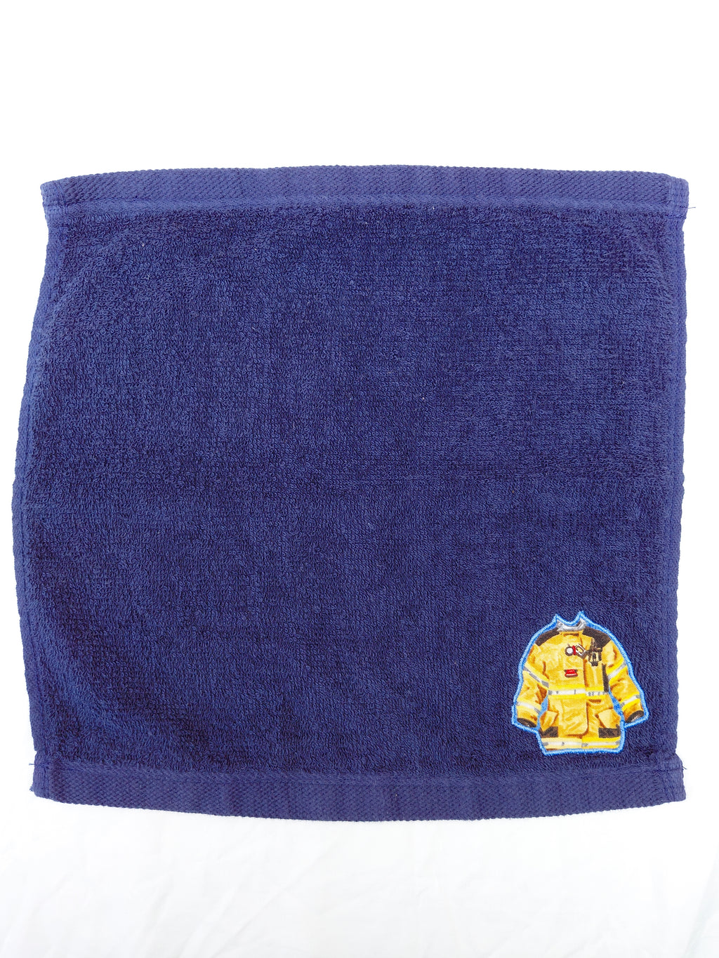 Firefighter Gift for Heroes – Handcrafted Dark Blue Washcloth, Unique Gift for Firefighters, Handmade Bath Accessory