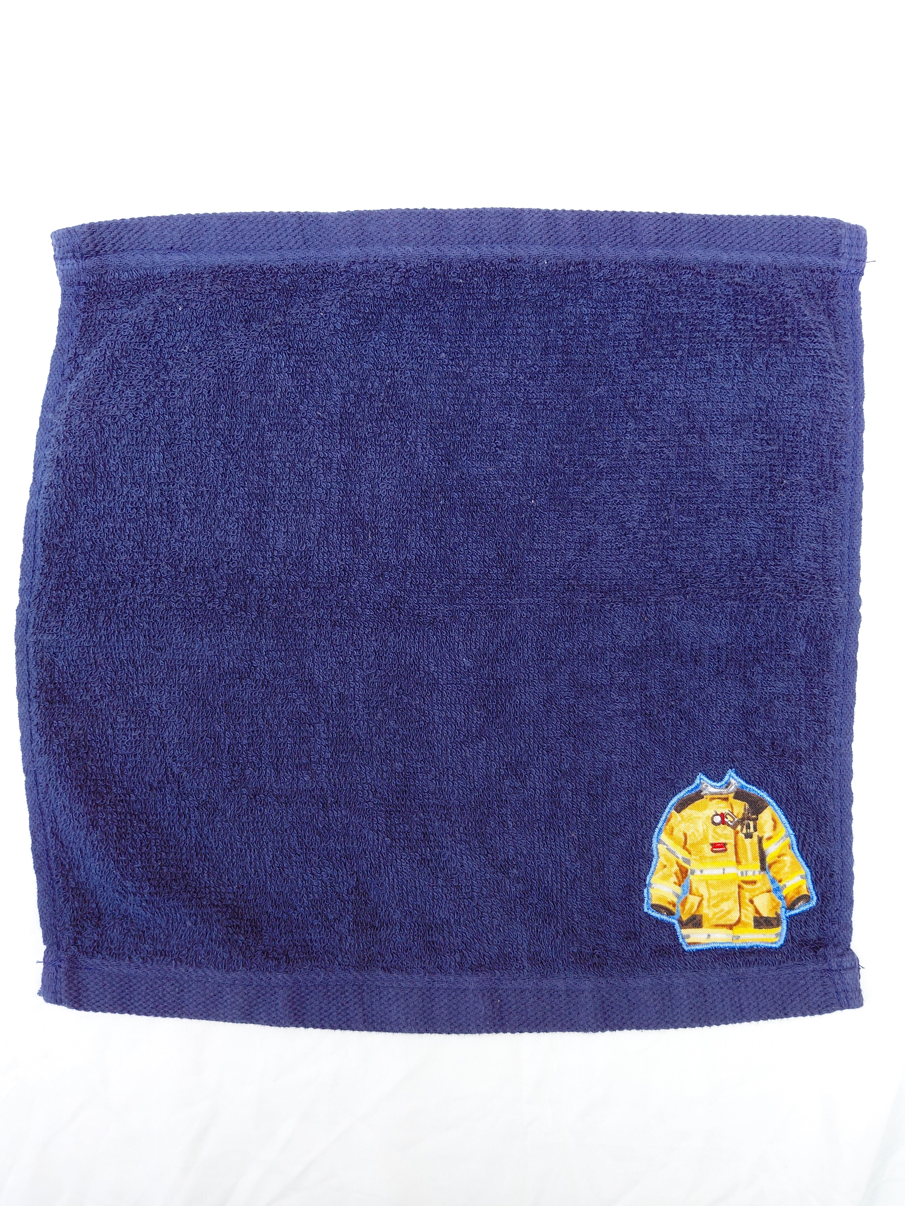 Firefighter Gift for Heroes – Handcrafted Dark Blue Washcloth, Unique Gift for Firefighters, Handmade Bath Accessory