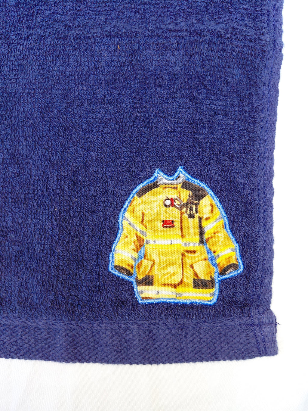 Firefighter Gift for Heroes – Handcrafted Dark Blue Washcloth, Unique Gift for Firefighters, Handmade Bath Accessory