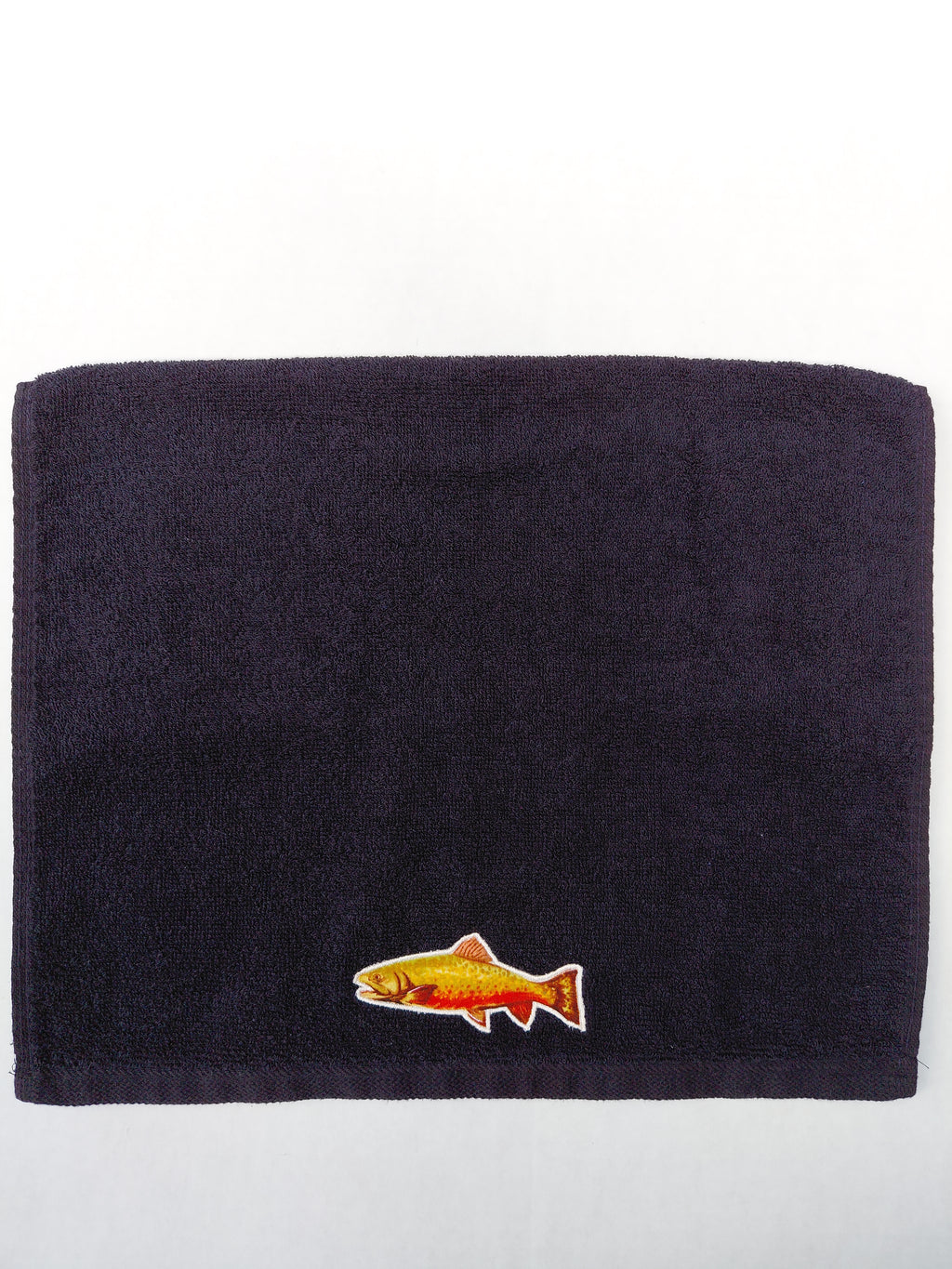 Fishing Gift for Dad – Handcrafted Black Hand Towel, Unique Gift for Fishermen, Handmade Bath Accessory