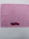 Fire Truck Gift for Kids – Handcrafted Rose Pink Hand Towel, Unique Birthday Gift for Girls, Handmade Bath Accessory