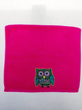 Owl Gift for Kids – Handcrafted Magenta Hand Towel, Unique Birthday Gift for Animal Lovers, Handmade Bath Accessory