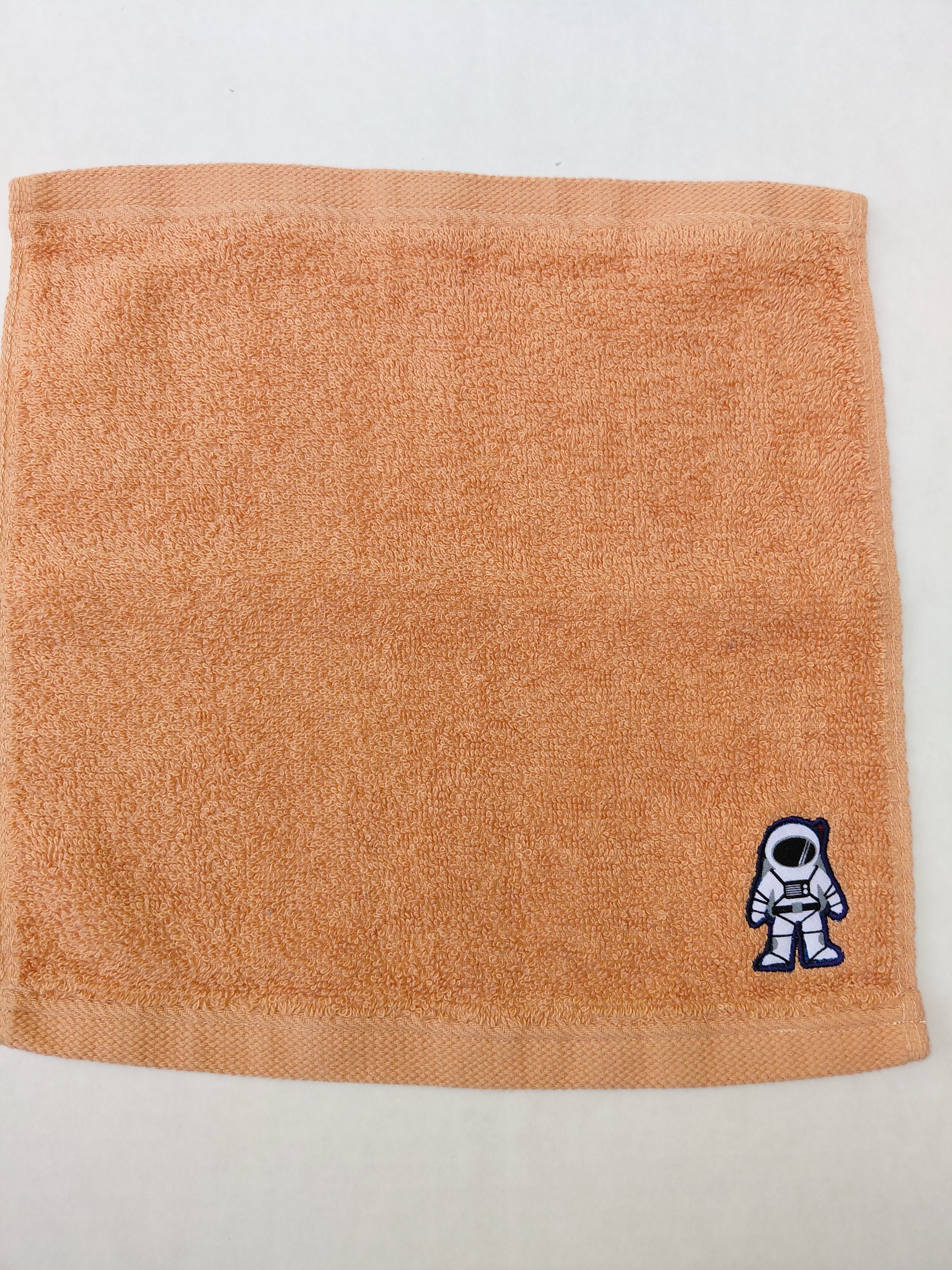 Space Gift for Kids – Handcrafted Burnt Orange Washcloth, Unique Birthday Gift for Boys, Handmade Astronaut Bath Accessory