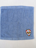 Day of the Dead Gift – Handcrafted Sky Blue Washcloth, Unique Gift for Sugar Skull Lovers, Handmade Bath Accessory