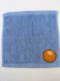 Basketball Gift for Players – Handcrafted Sky Blue Washcloth, Unique Gift for Basketball Fans, Handmade Bath Accessory