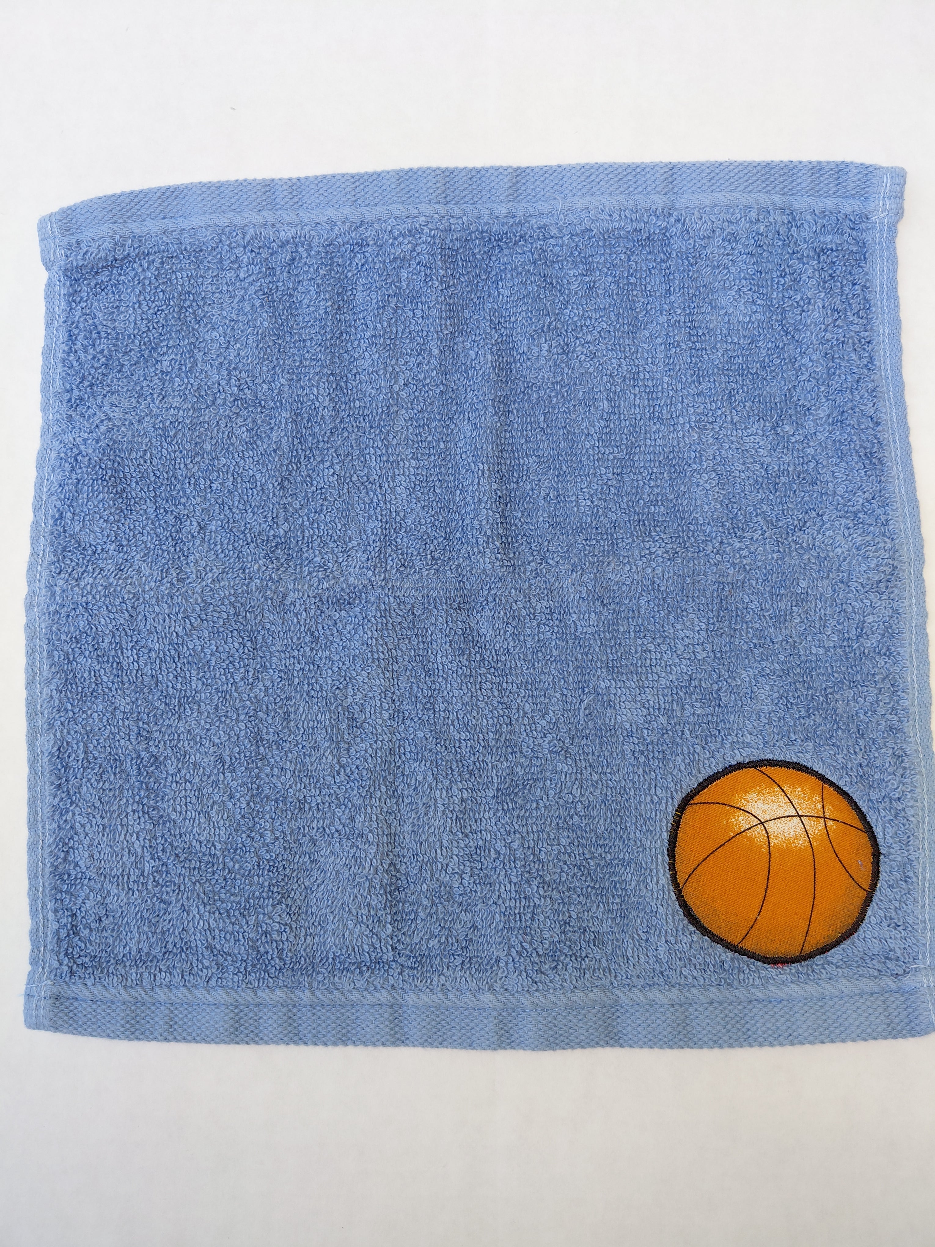 Basketball Gift for Players – Handcrafted Sky Blue Washcloth, Unique Gift for Basketball Fans, Handmade Bath Accessory