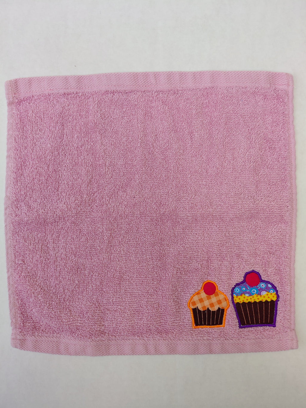 Cupcake Gift for Kids – Handcrafted Rose Pink Washcloth, Unique Birthday Gift for Baking Lovers, Handmade Bath Accessory