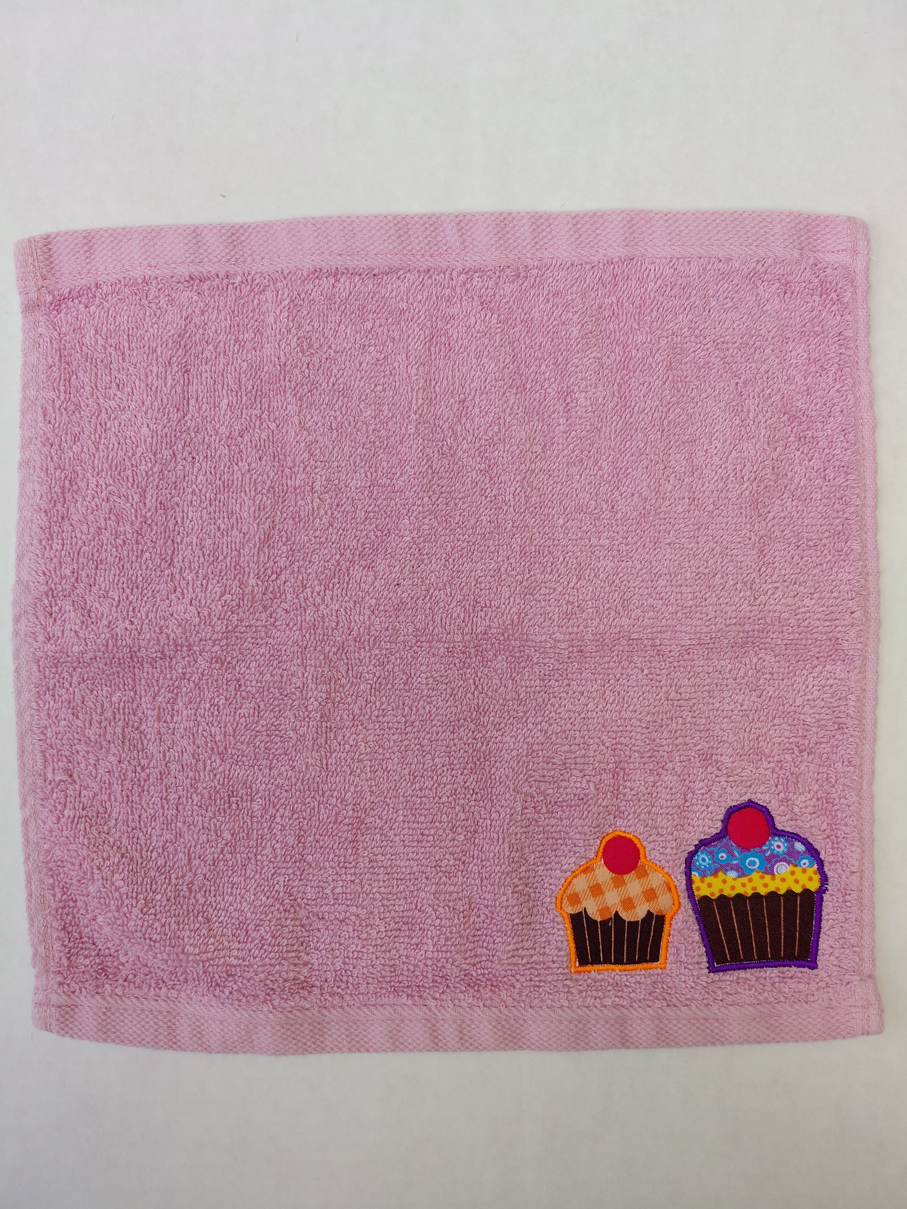 Cupcake Gift for Kids – Handcrafted Rose Pink Washcloth, Unique Birthday Gift for Baking Lovers, Handmade Bath Accessory