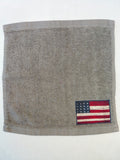 American Flag Washcloth – Handcrafted Stormy Sky Gray Bath Cloth | Patriotic Gift, Unique Handmade Bath Accessory