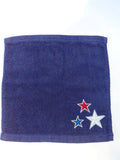 Patriotic Stars Washcloth – Handcrafted Dark Blue Bath Cloth | American Pride Gift, Unique Handmade Bath Accessory