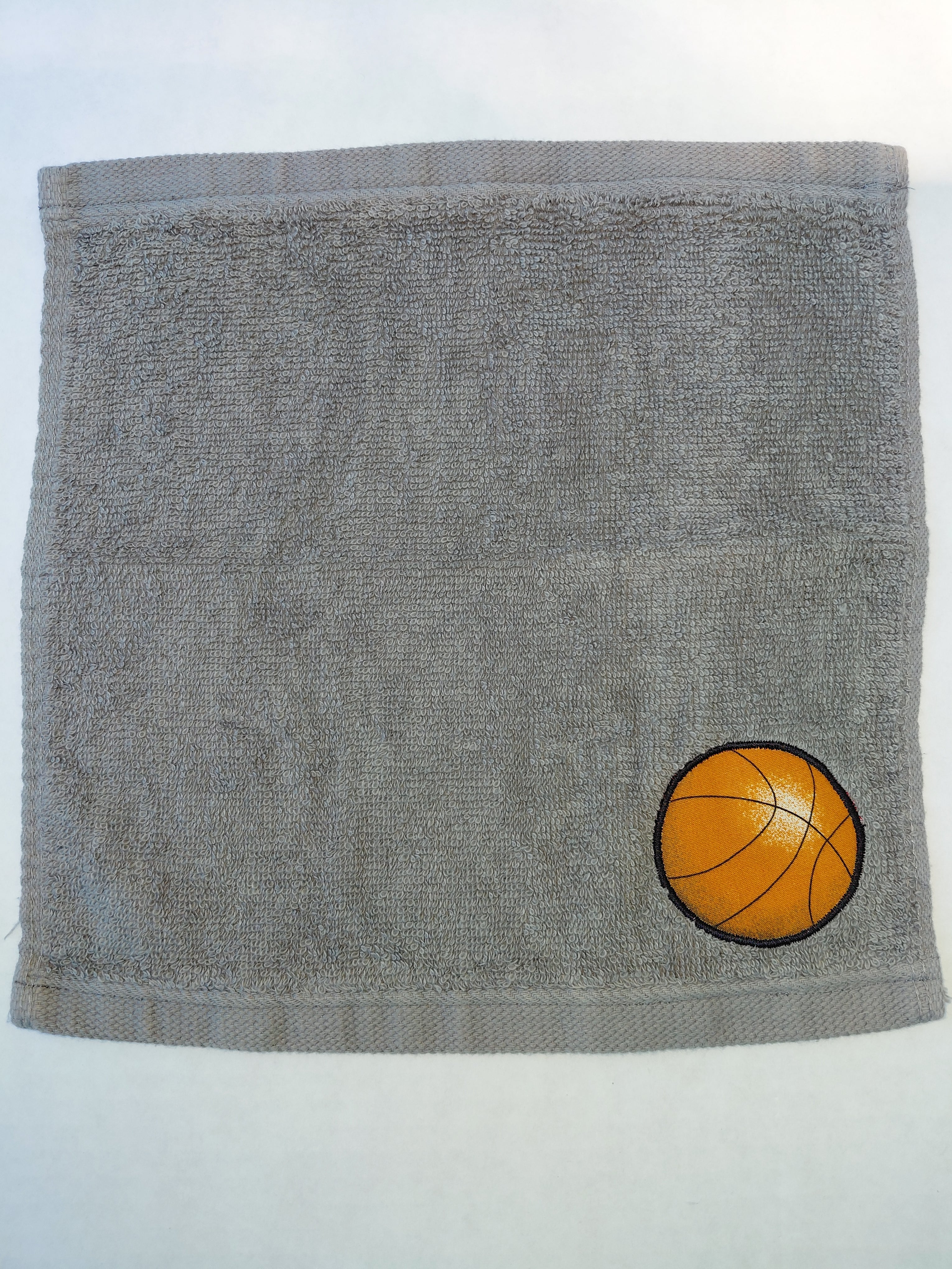 Basketball Washcloth – Handcrafted Stormy Sky Gray Bath Cloth | Sports Gift, Unique Handmade Bath Accessory
