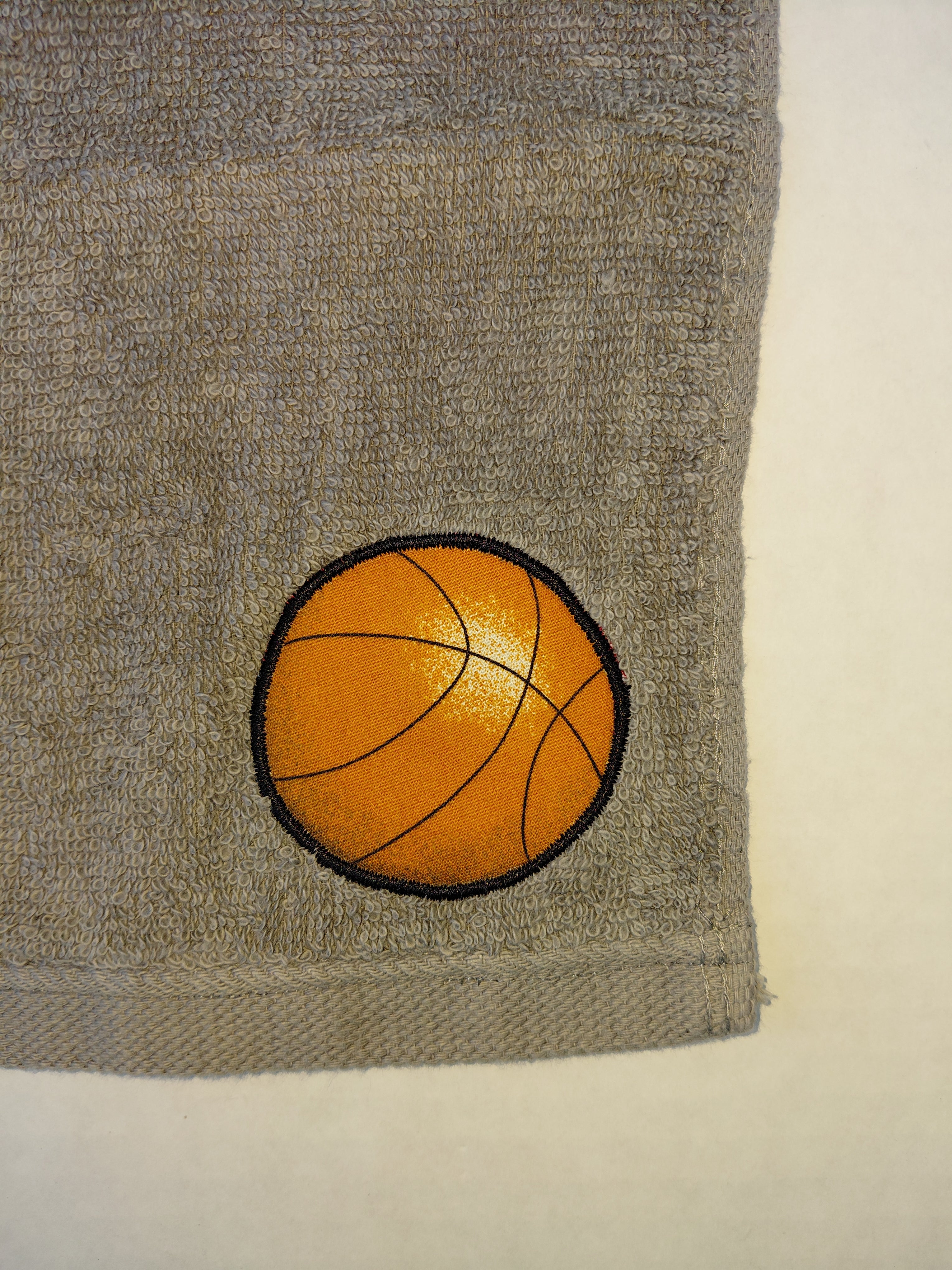 Basketball Washcloth – Handcrafted Stormy Sky Gray Bath Cloth | Sports Gift, Unique Handmade Bath Accessory