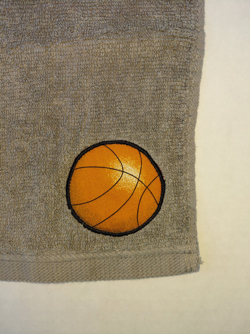 Basketball Washcloth – Handcrafted Stormy Sky Gray Bath Cloth | Sports Gift, Unique Handmade Bath Accessory