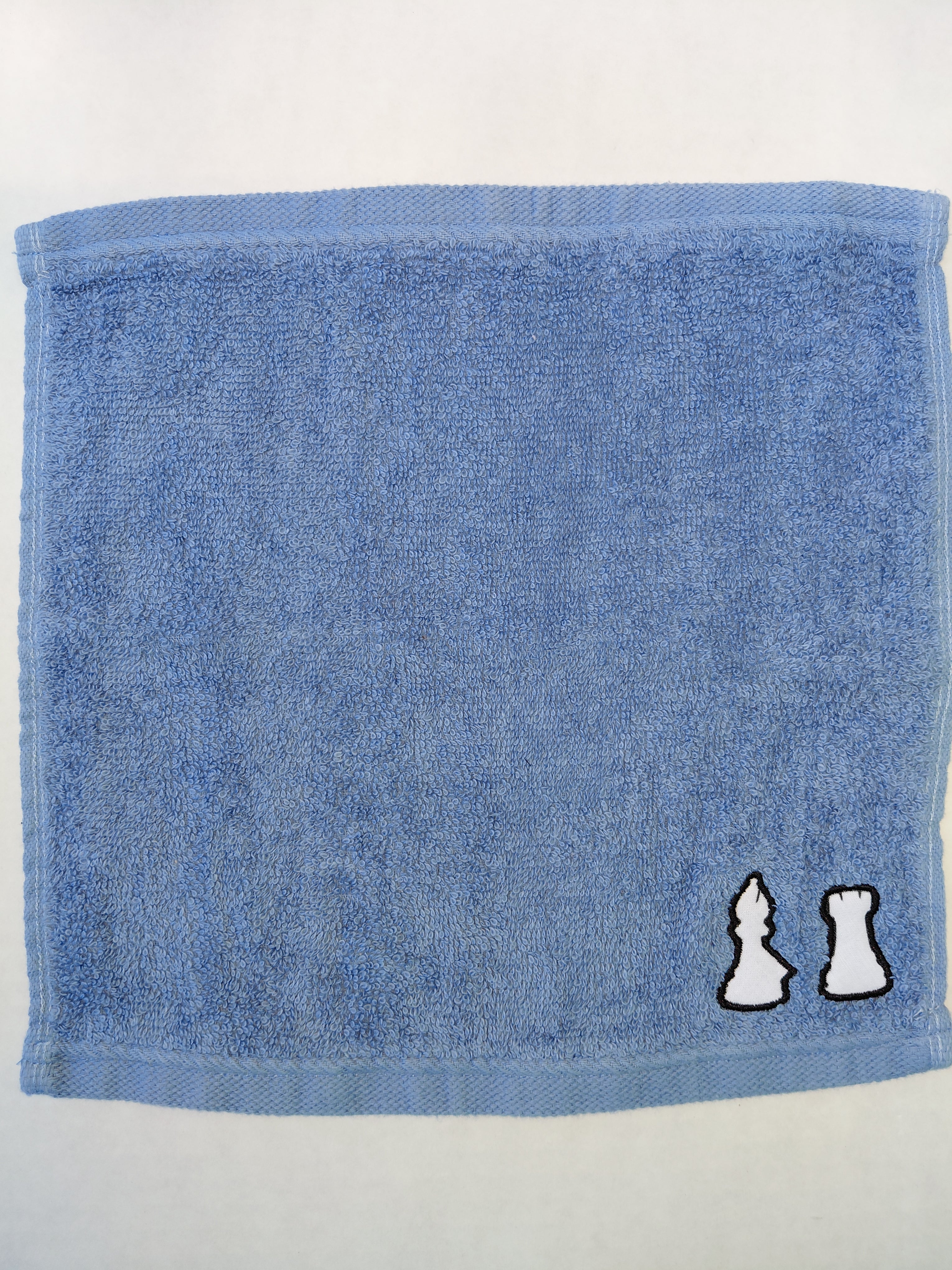 Chess Pieces Washcloth – Handcrafted Sky Blue Bath Cloth | Chess Gift, Unique Handmade Bath Accessory