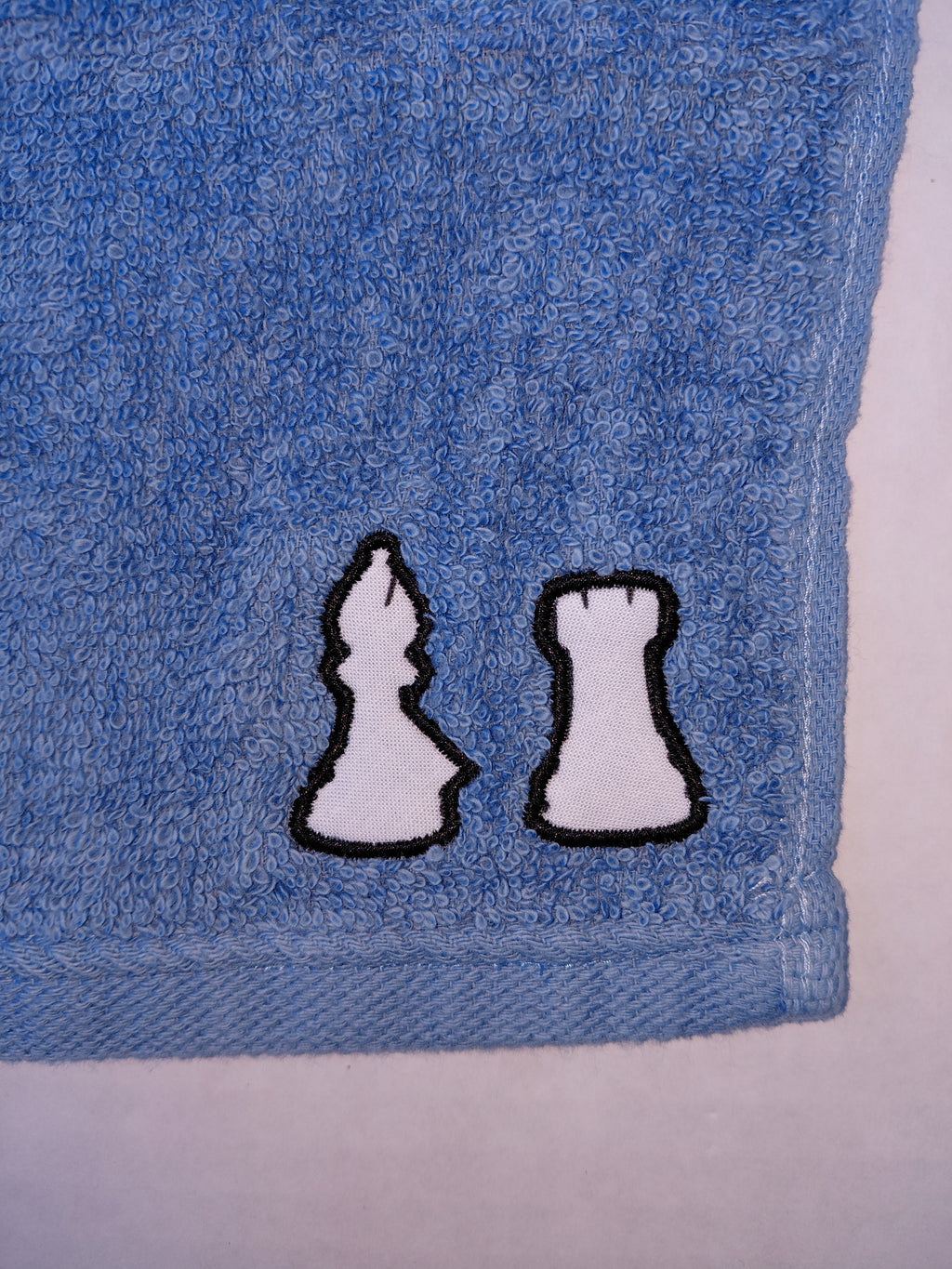 Chess Pieces Washcloth – Handcrafted Sky Blue Bath Cloth | Chess Gift, Unique Handmade Bath Accessory