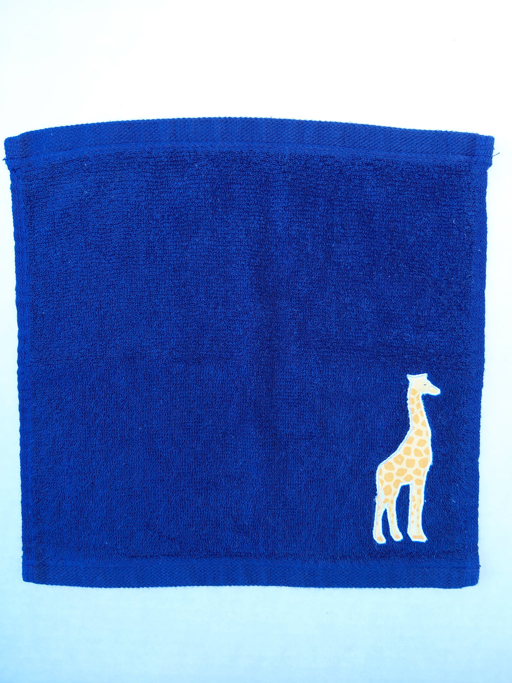 Giraffe Washcloth – Handcrafted Dark Blue Bath Cloth | Kids Animal Gift, Unique Handmade Bath Accessory