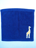 Giraffe Washcloth – Handcrafted Dark Blue Bath Cloth | Kids Animal Gift, Unique Handmade Bath Accessory