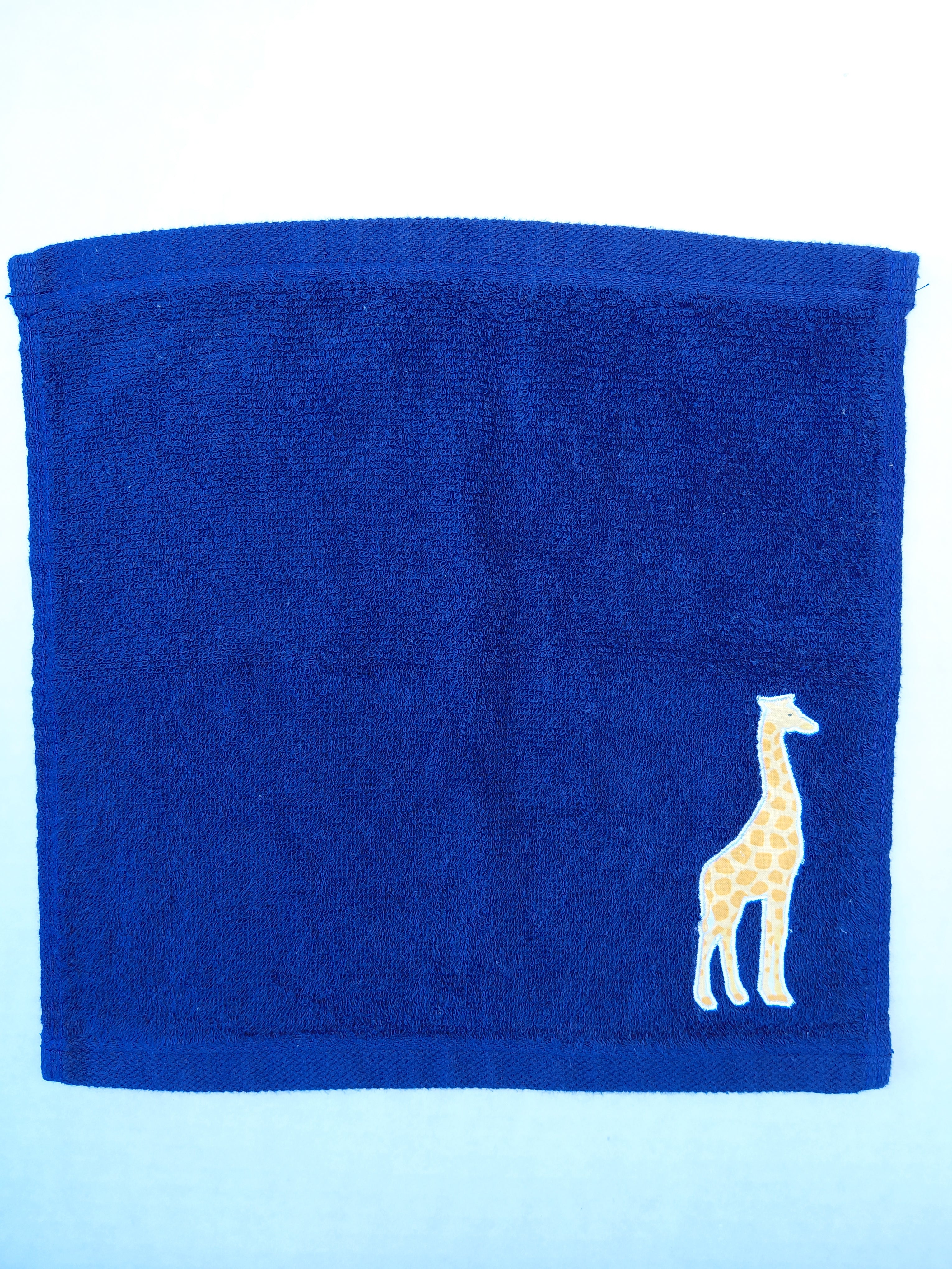 Giraffe Washcloth – Handcrafted Dark Blue Bath Cloth | Kids Animal Gift, Unique Handmade Bath Accessory