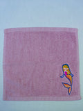 Mermaid Washcloth – Handcrafted Rose Pink Bath Cloth | Mermaid Gift for Girls, Unique Handmade Bath Accessory