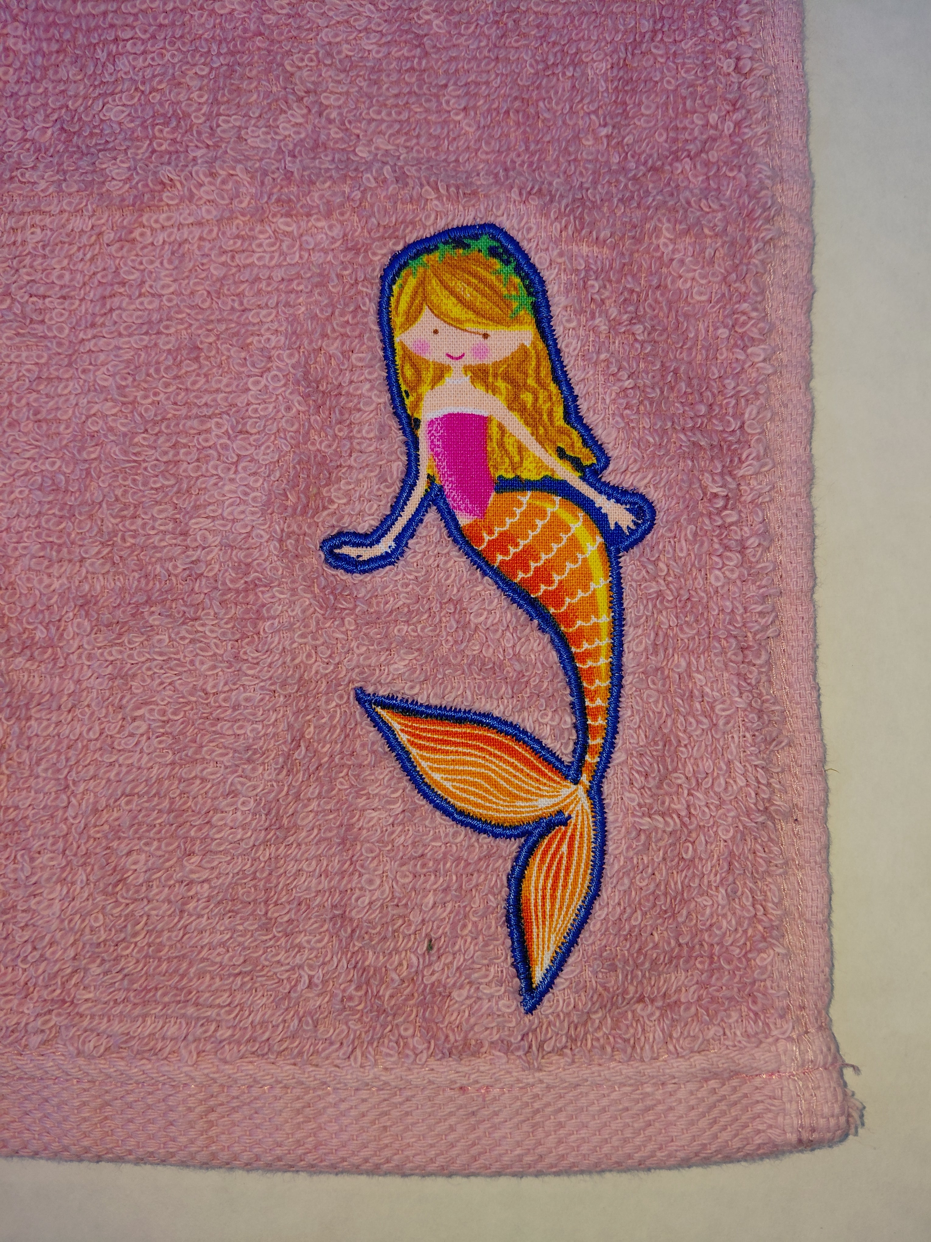 Mermaid Washcloth – Handcrafted Rose Pink Bath Cloth | Mermaid Gift for Girls, Unique Handmade Bath Accessory