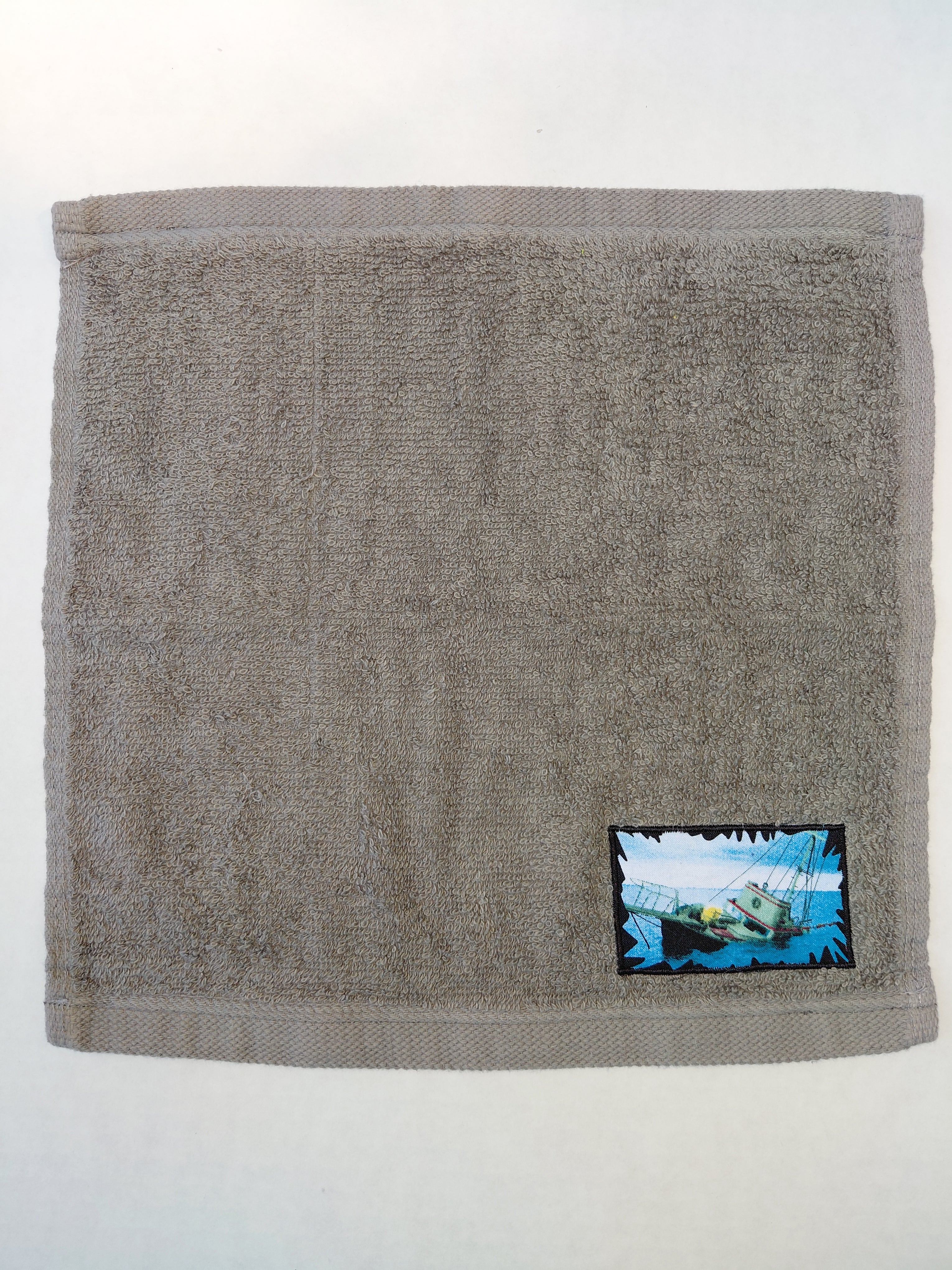 Sinking Boat Washcloth – Handcrafted Stormy Sky Gray Bath Cloth | Nautical Gift, Unique Handmade Bath Accessory