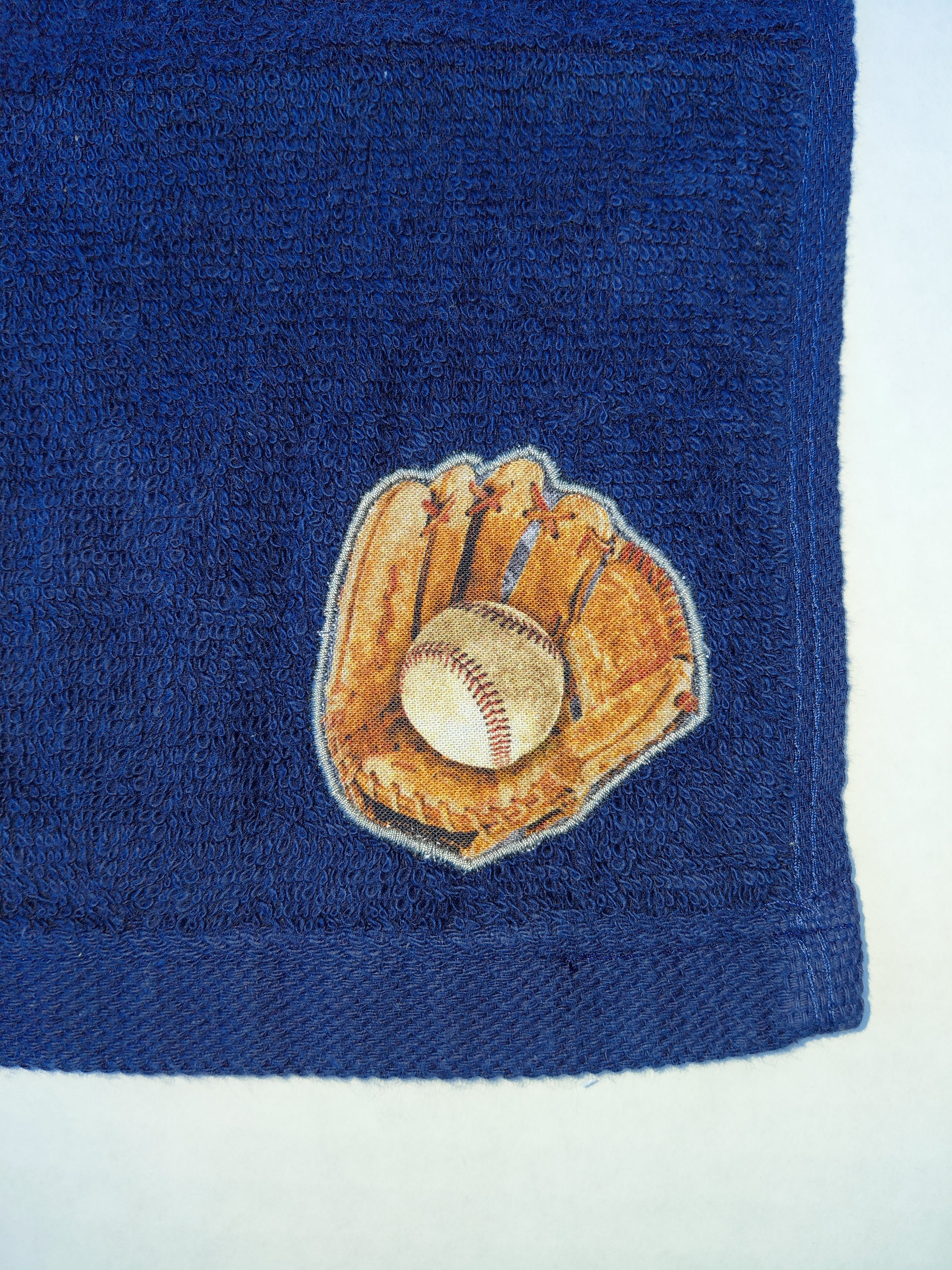 Baseball Glove Washcloth – Handcrafted Dark Blue Bath Cloth | Baseball Gift, Unique Handmade Bath Accessory