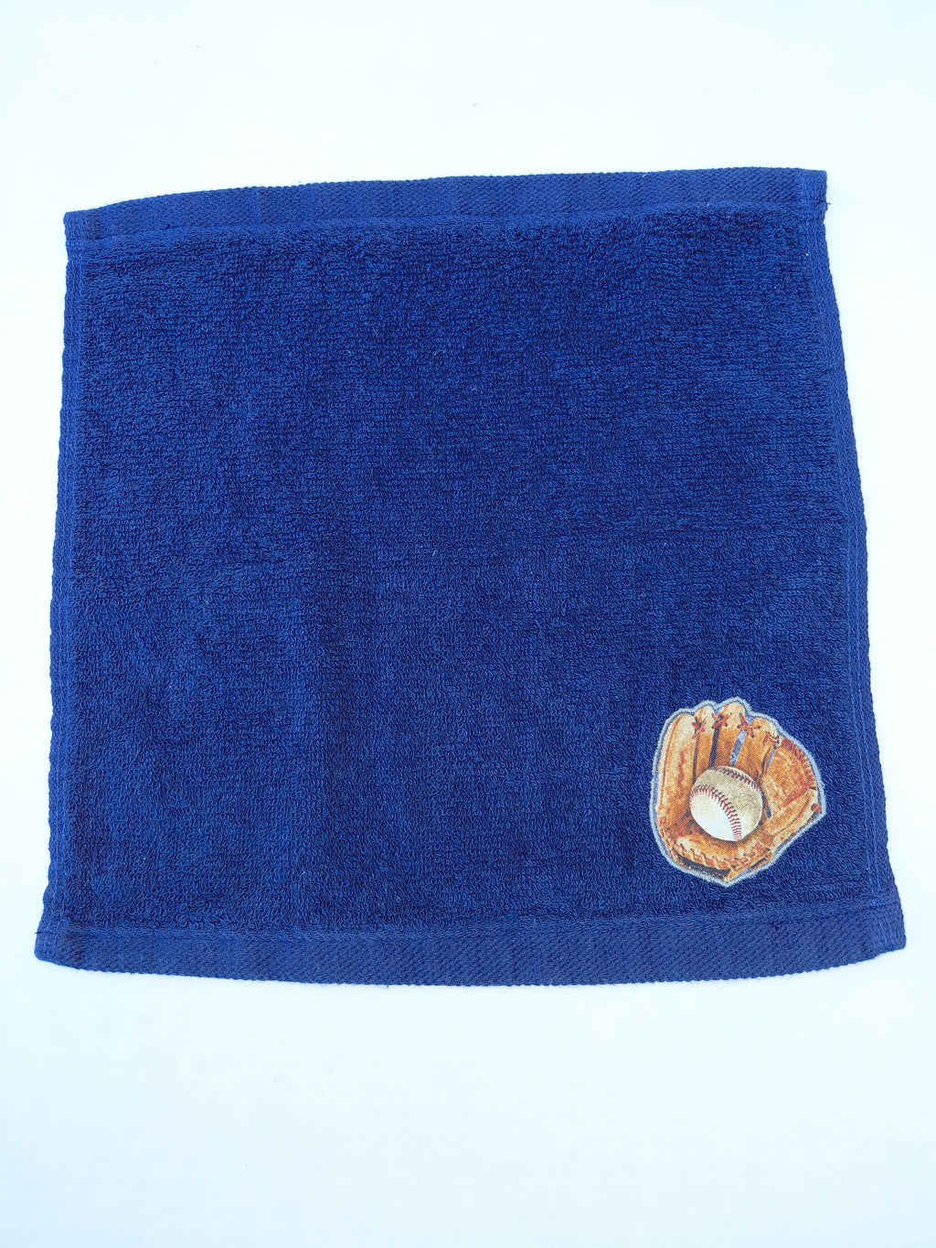 Baseball Glove Washcloth – Handcrafted Dark Blue Bath Cloth | Baseball Gift, Unique Handmade Bath Accessory
