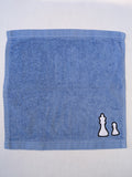 Chess Queen & Pawn Washcloth – Handcrafted Sky Blue Bath Cloth | Chess Gift, Unique Handmade Bath Accessory