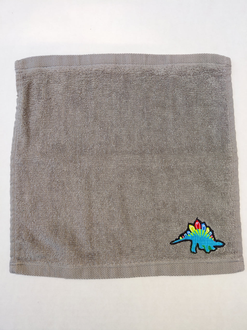 Dinosaur Washcloth – Handcrafted Stormy Sky Gray Bath Cloth | Kids Gift, Unique Handmade Bath Accessory