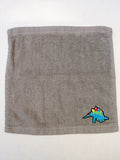 Dinosaur Washcloth – Handcrafted Stormy Sky Gray Bath Cloth | Kids Gift, Unique Handmade Bath Accessory