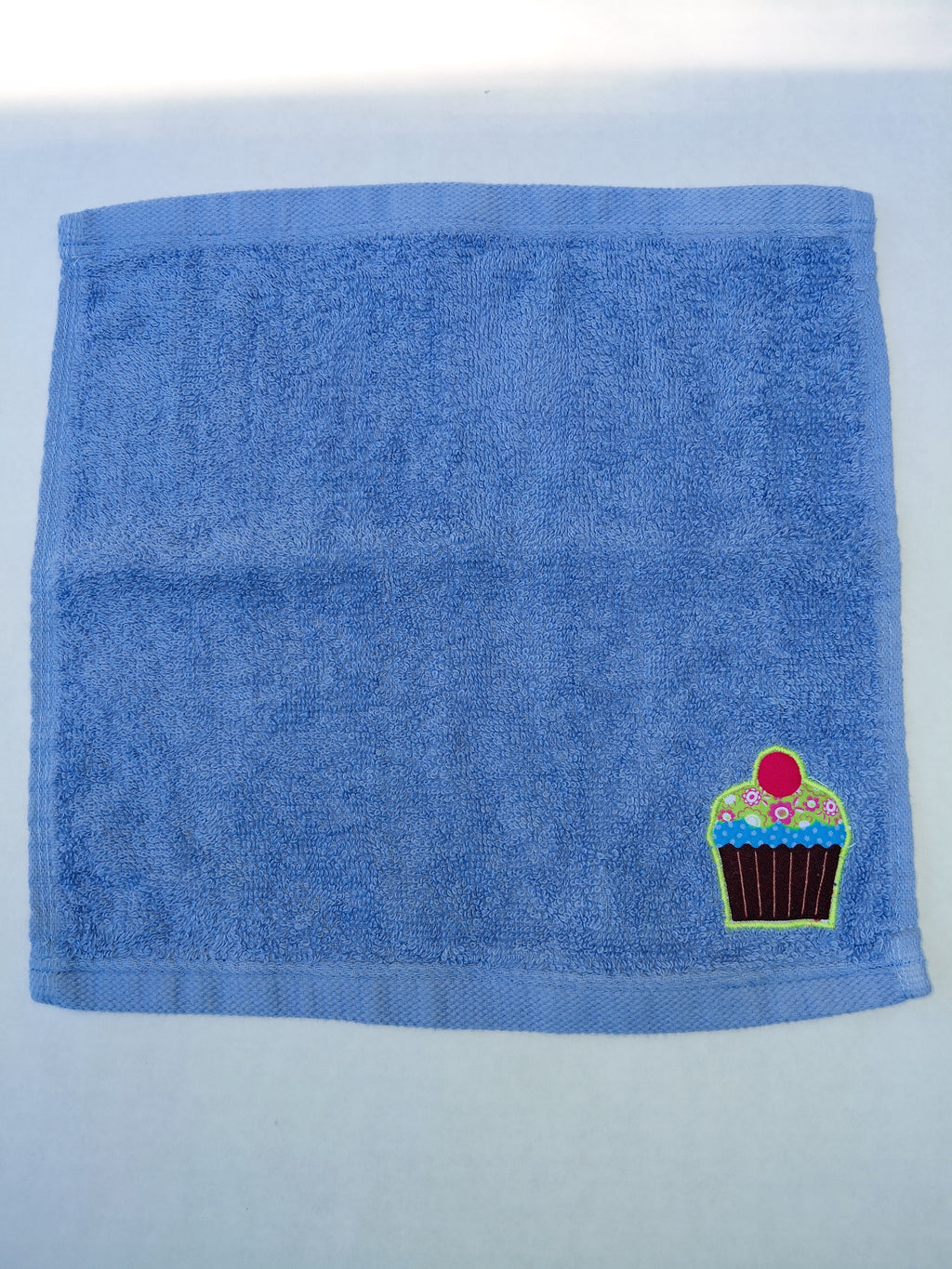 Cupcake Washcloth – Handcrafted Sky Blue Bath Cloth | Sweet Gift, Unique Handmade Bath Accessory