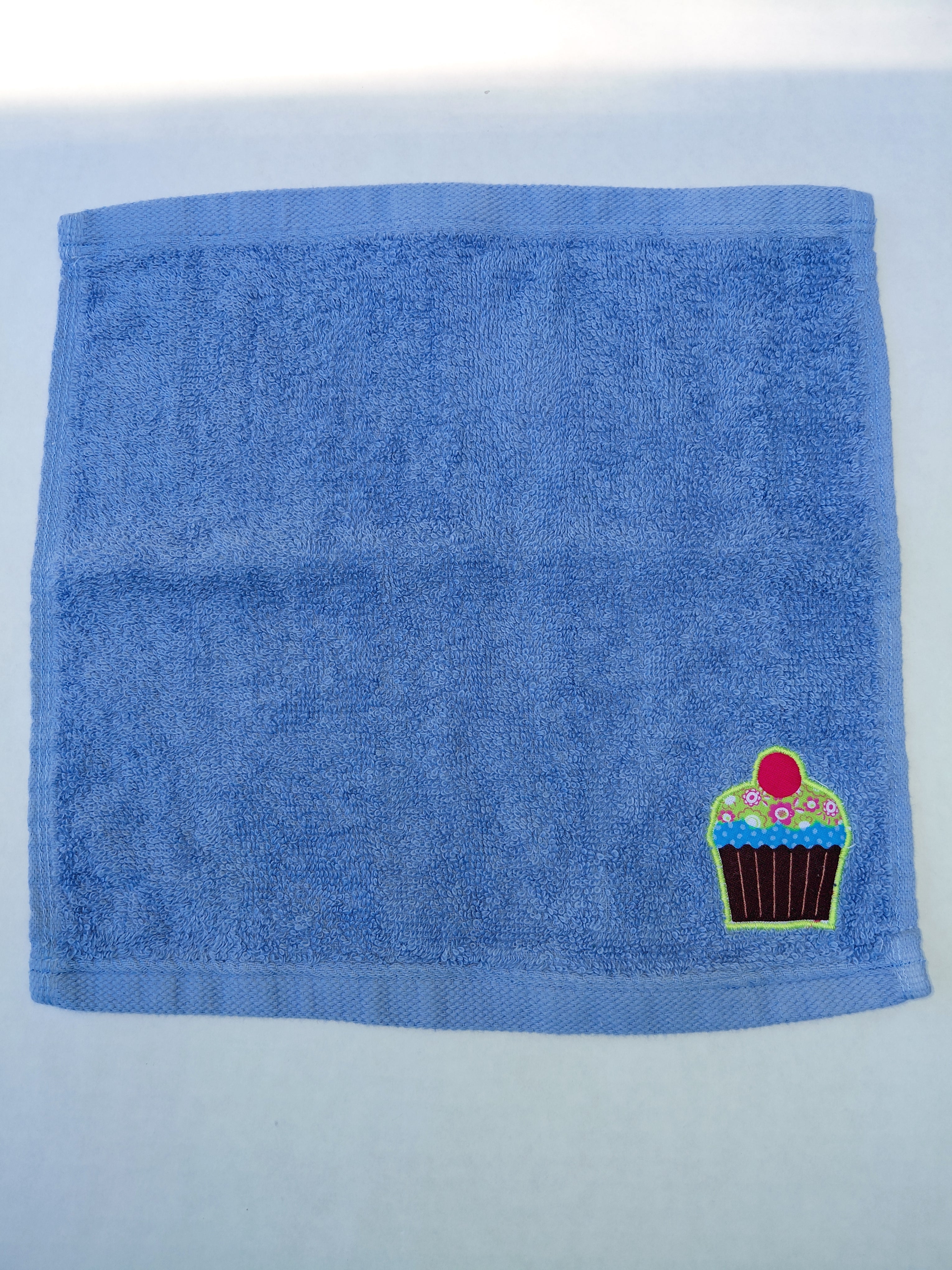 Cupcake Washcloth – Handcrafted Sky Blue Bath Cloth | Sweet Gift, Unique Handmade Bath Accessory