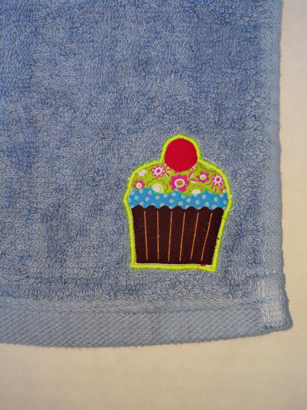 Cupcake Washcloth – Handcrafted Sky Blue Bath Cloth | Sweet Gift, Unique Handmade Bath Accessory
