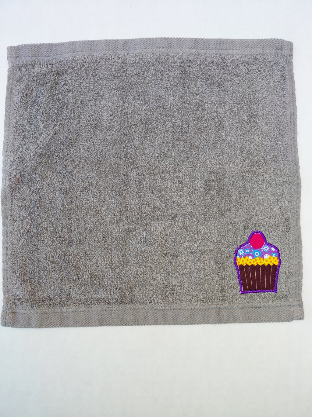 Cupcake Washcloth – Handcrafted Stormy Sky Gray Bath Cloth | Sweet Gift, Unique Handmade Bath Accessory