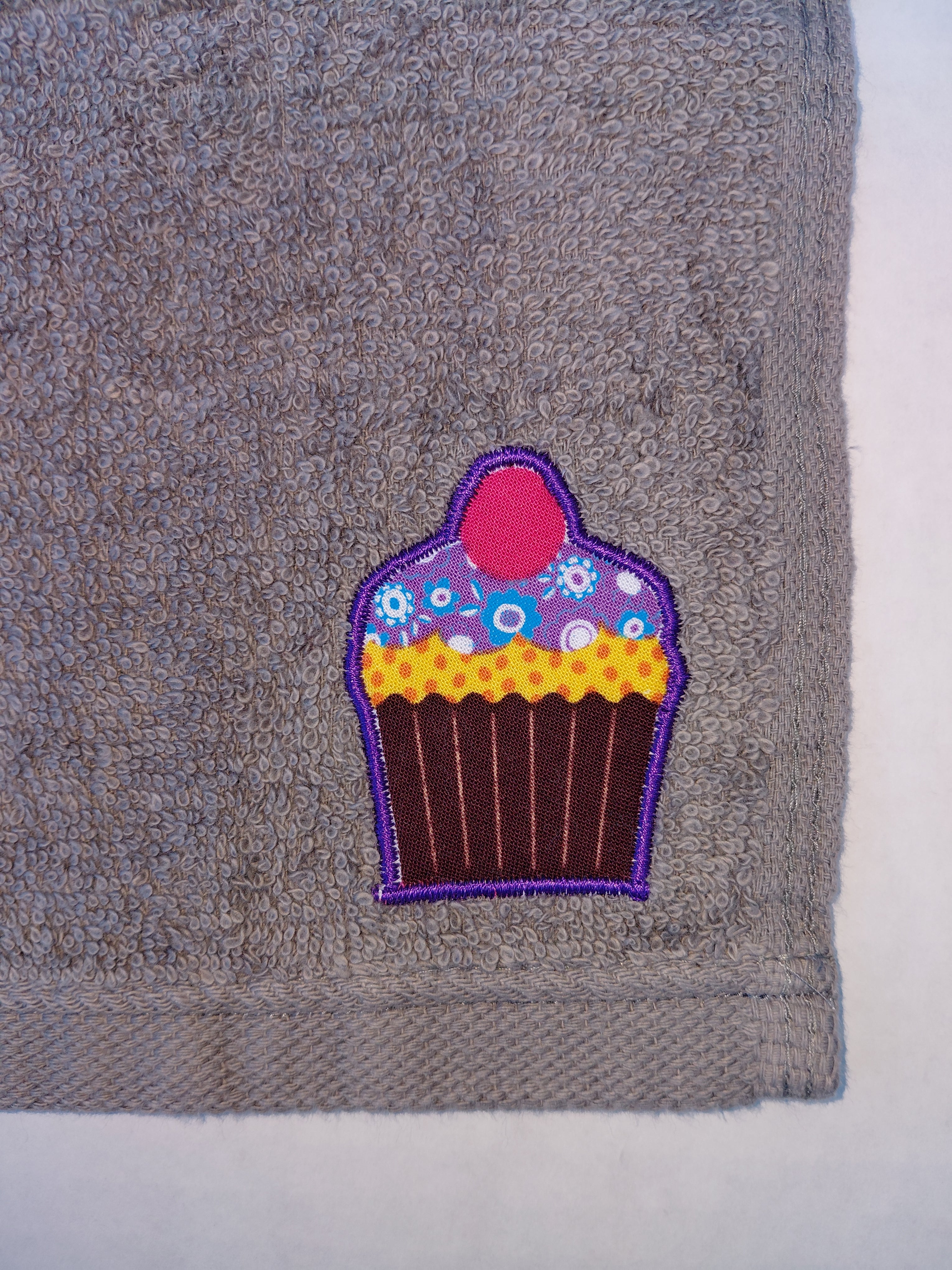 Cupcake Washcloth – Handcrafted Stormy Sky Gray Bath Cloth | Sweet Gift, Unique Handmade Bath Accessory
