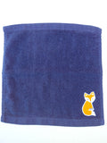 Fox Washcloth – Handcrafted Dark Blue Bath Cloth | Animal Gift, Unique Handmade Bath Accessory