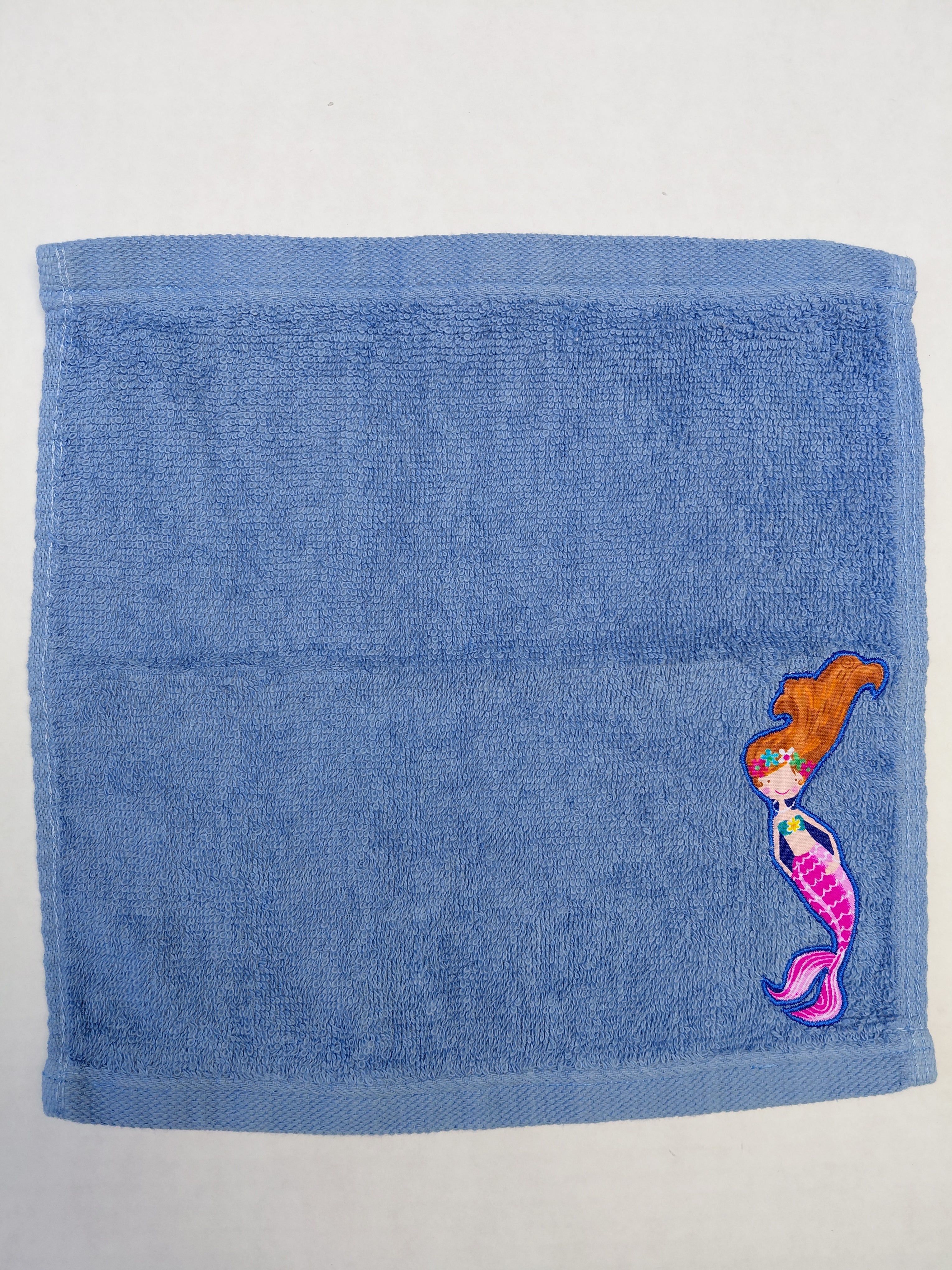 Mermaid Washcloth – Handcrafted Sky Blue Bath Cloth | Mermaid Gift for Girls, Unique Handmade Bath Accessory