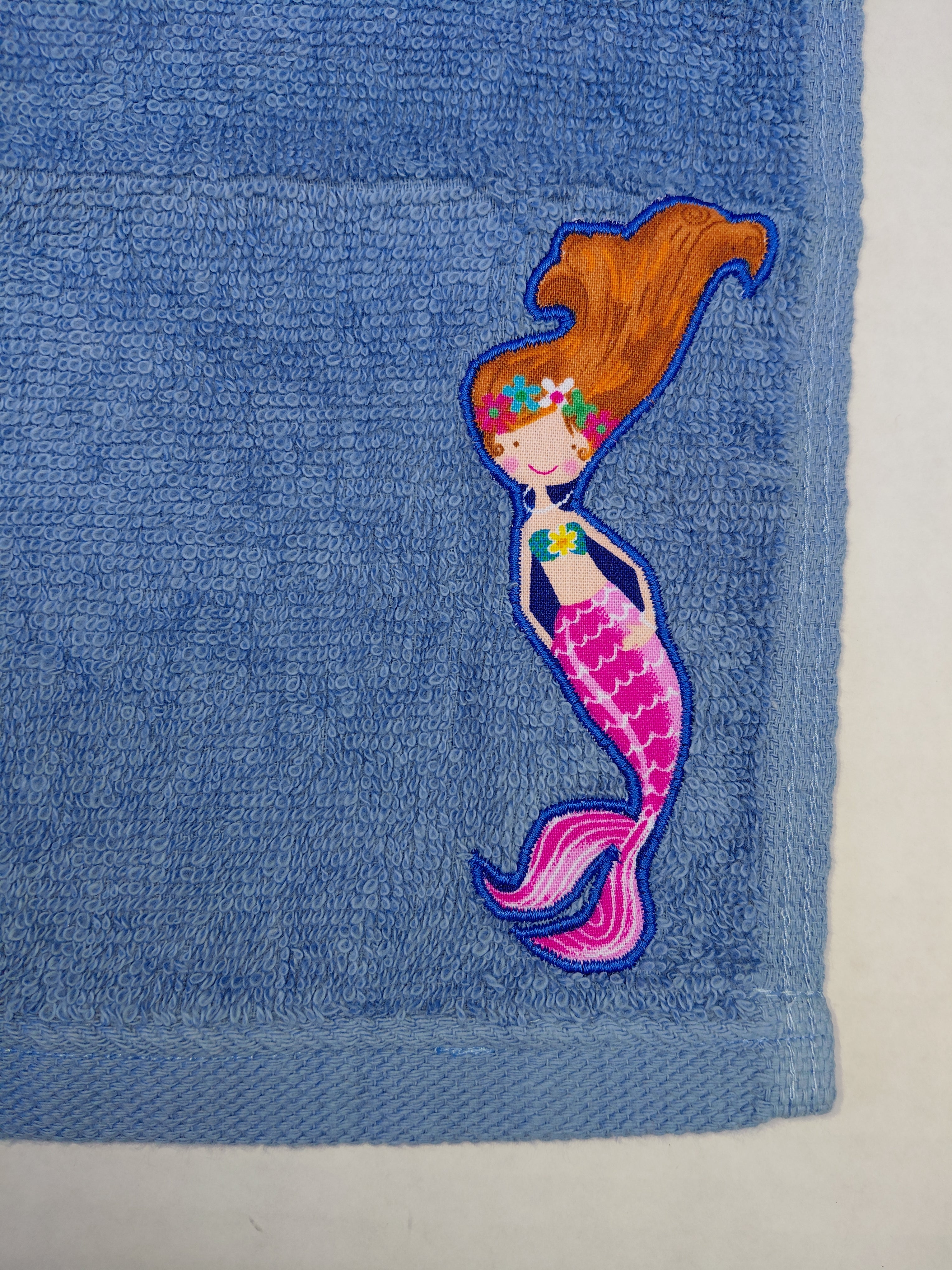 Mermaid Washcloth – Handcrafted Sky Blue Bath Cloth | Mermaid Gift for Girls, Unique Handmade Bath Accessory