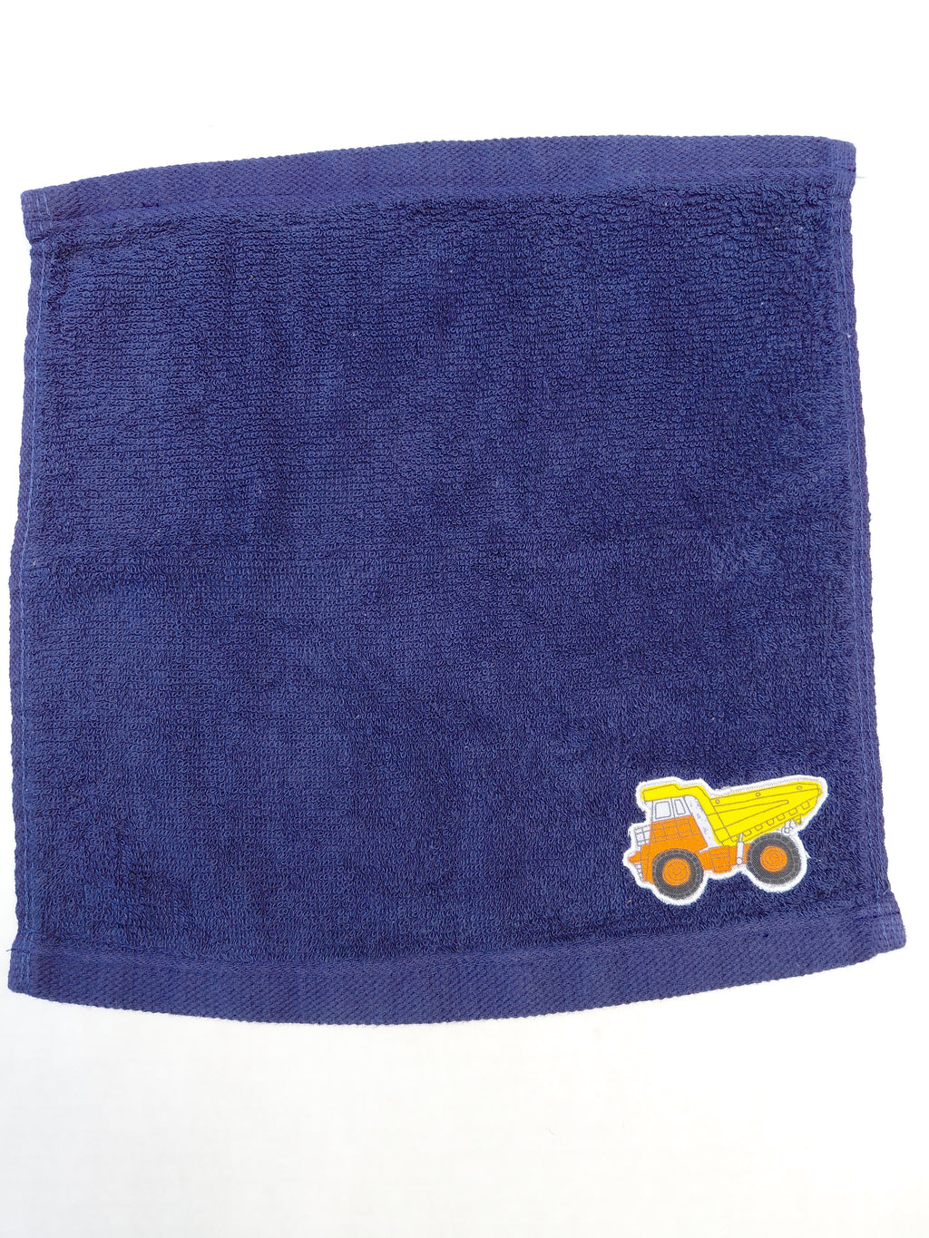 Dump Truck Washcloth – Handcrafted Dark Blue Bath Cloth | Kids Gift, Unique Handmade Bath Accessory