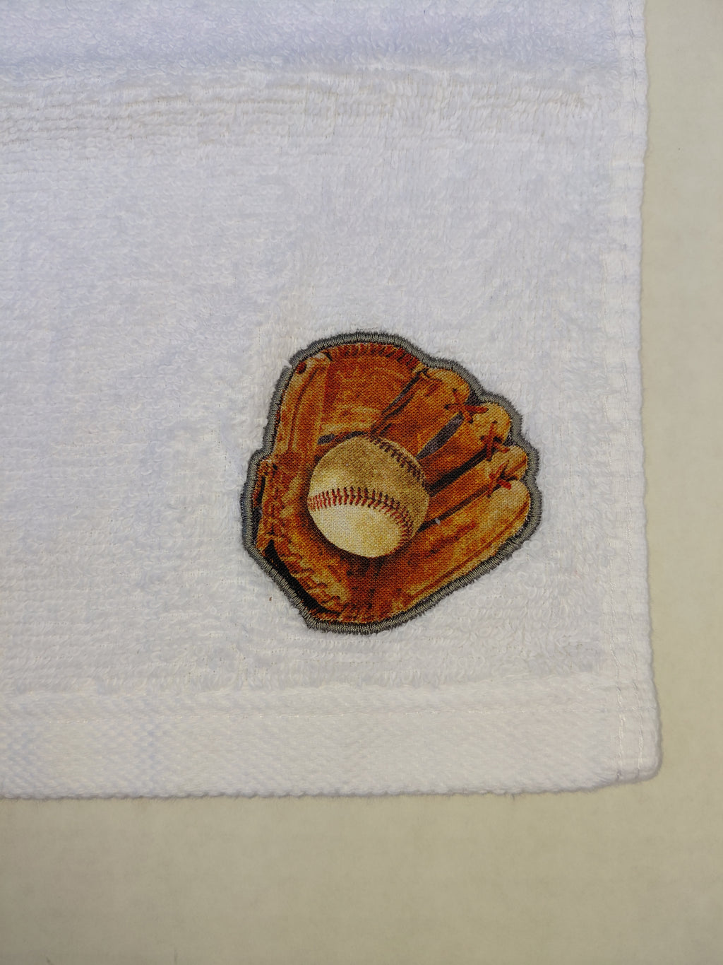 Baseball Glove Washcloth – Handcrafted Snow White Bath Cloth | Baseball Gift, Unique Handmade Bath Accessory