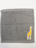 Giraffe Washcloth – Handcrafted Stormy Sky Gray Bath Cloth | Animal Gift for Kids, Unique Handmade Bath Accessory