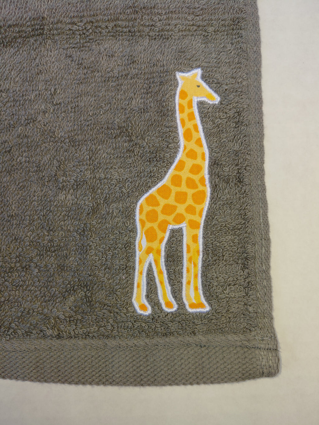 Giraffe Washcloth – Handcrafted Stormy Sky Gray Bath Cloth | Animal Gift for Kids, Unique Handmade Bath Accessory