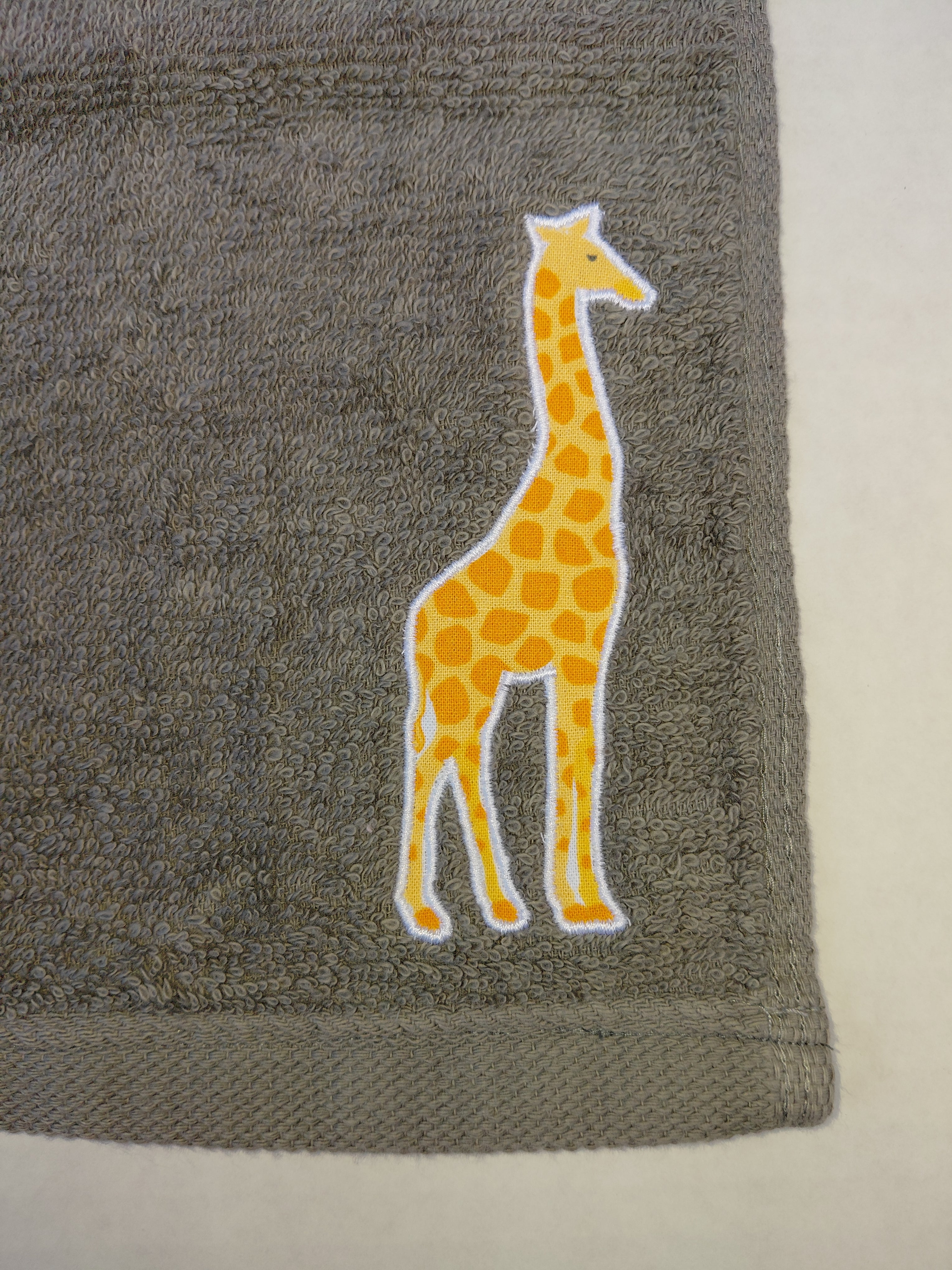Giraffe Washcloth – Handcrafted Stormy Sky Gray Bath Cloth | Animal Gift for Kids, Unique Handmade Bath Accessory
