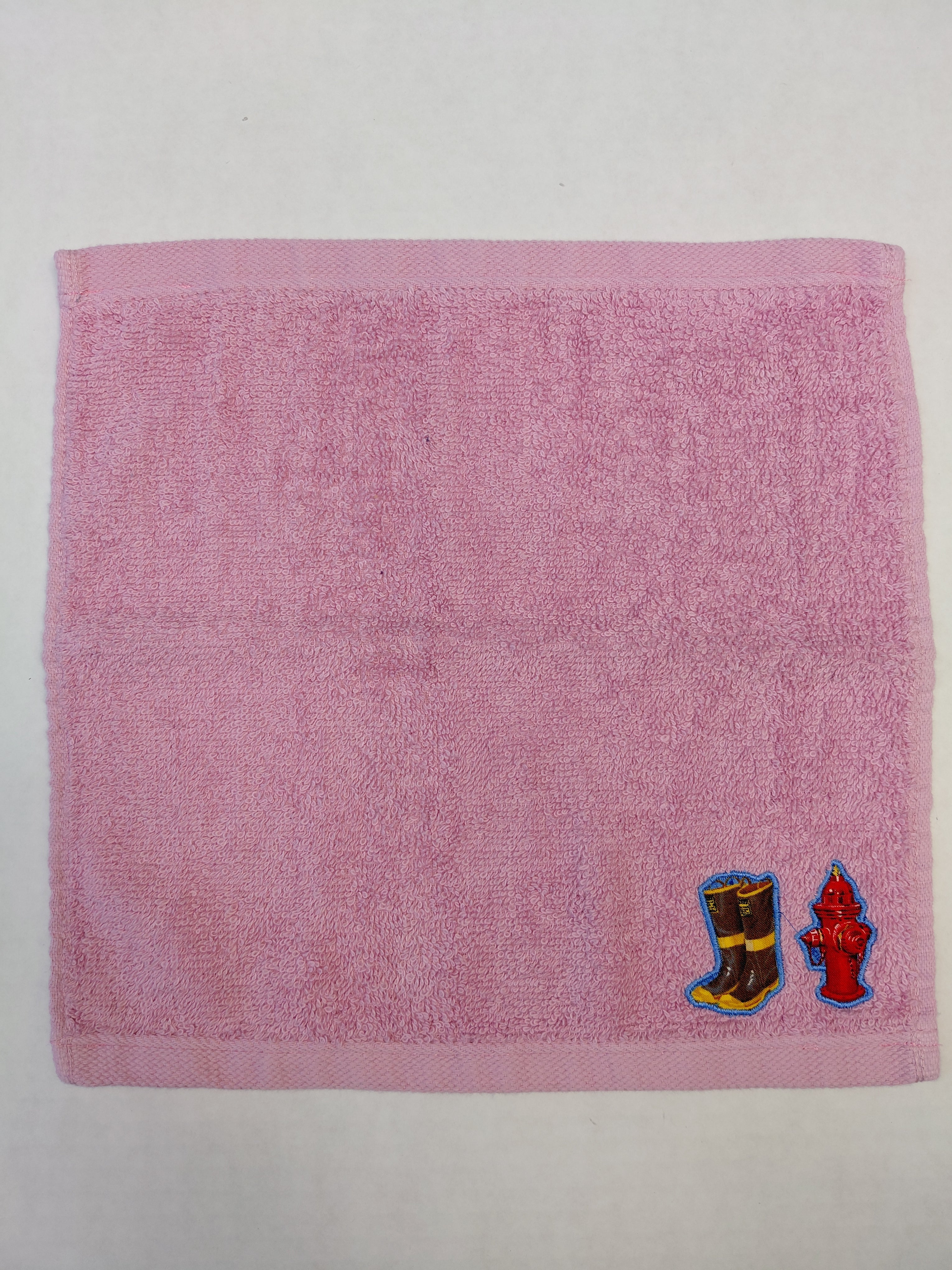 Firefighter Washcloth – Handcrafted Rose Pink Bath Cloth | Firefighter Gift, Unique Handmade Bath Accessory
