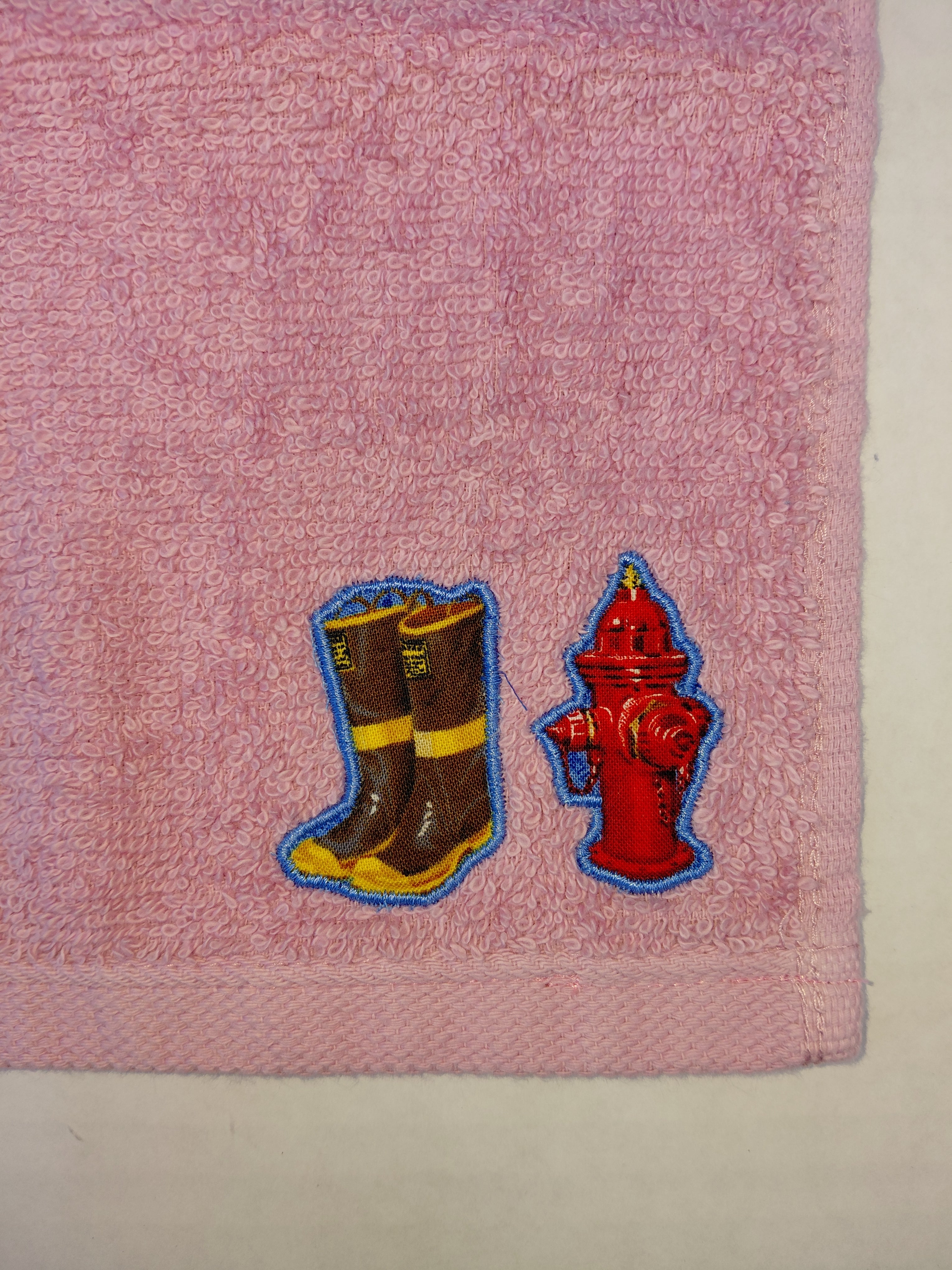 Firefighter Washcloth – Handcrafted Rose Pink Bath Cloth | Firefighter Gift, Unique Handmade Bath Accessory